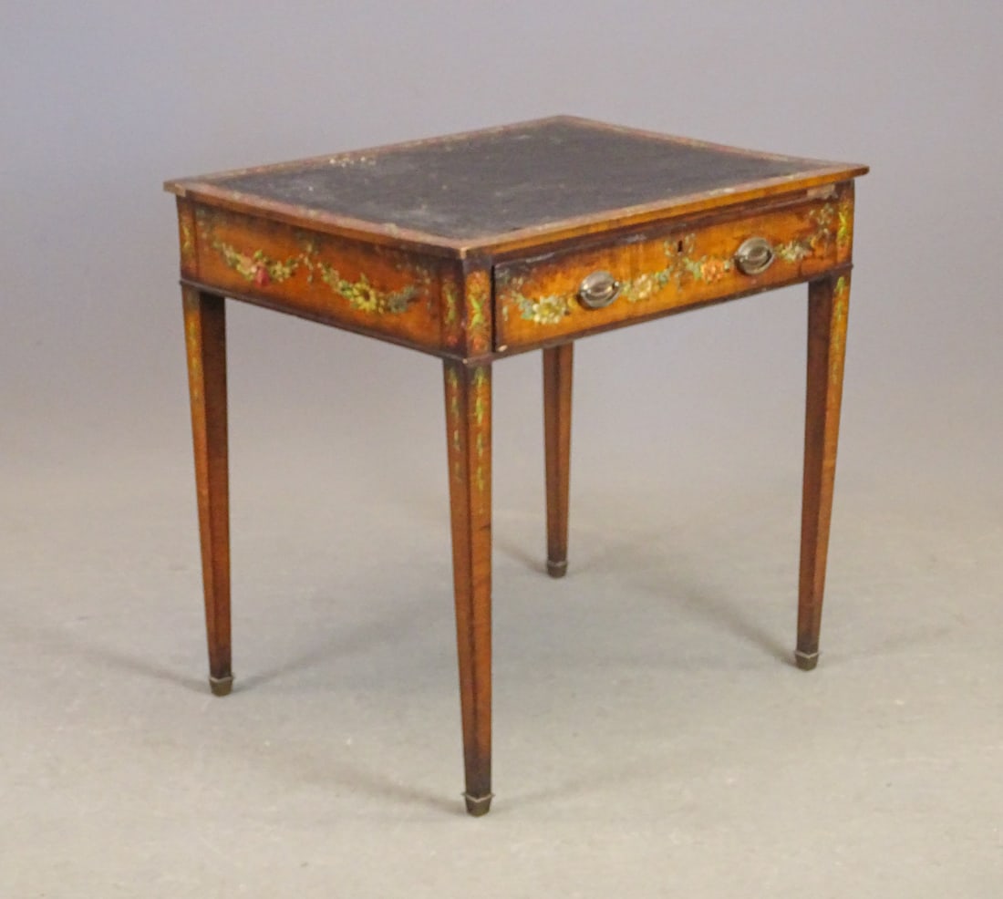 18th c. French Desk: 18th c. French paint decorated desk. 27" x 22" x 27" Ht..
