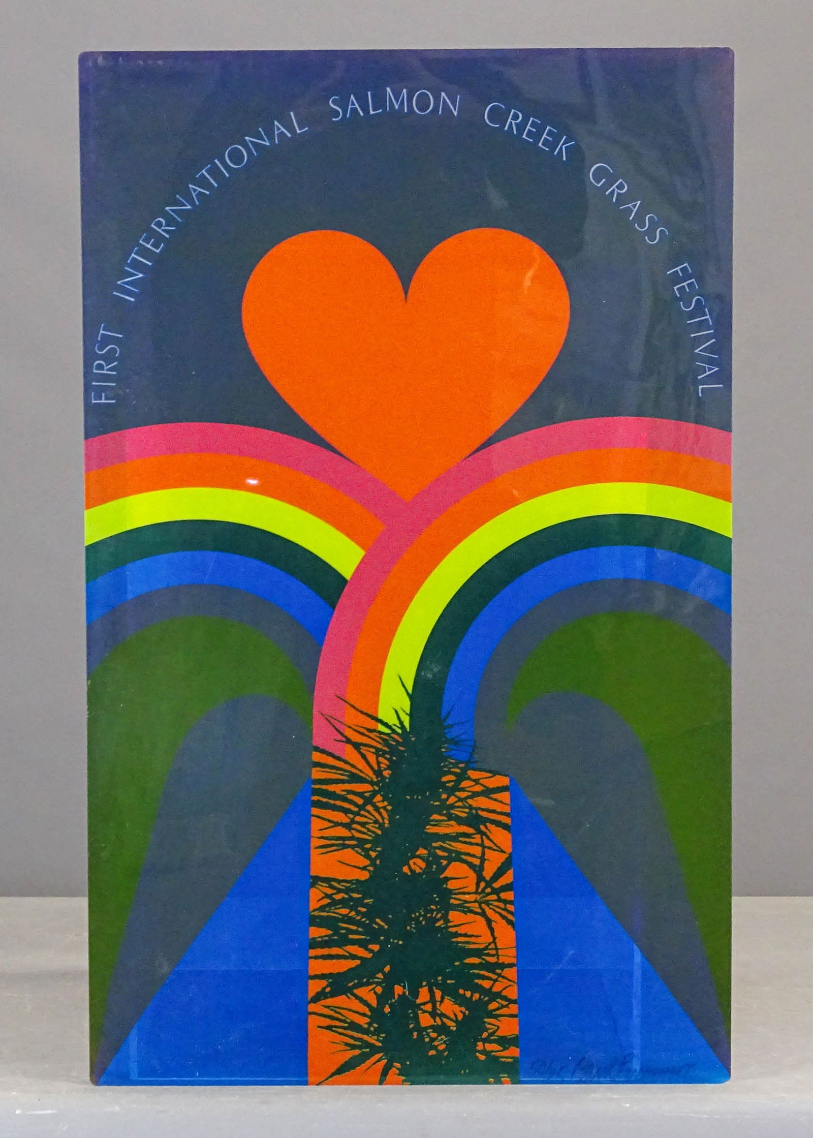 Carol Summer Festival Poster: Carol Summer poster: First International Salmon Creek Grass Festival. Signed and numbered. Sheet of plastic. 32" x 20".