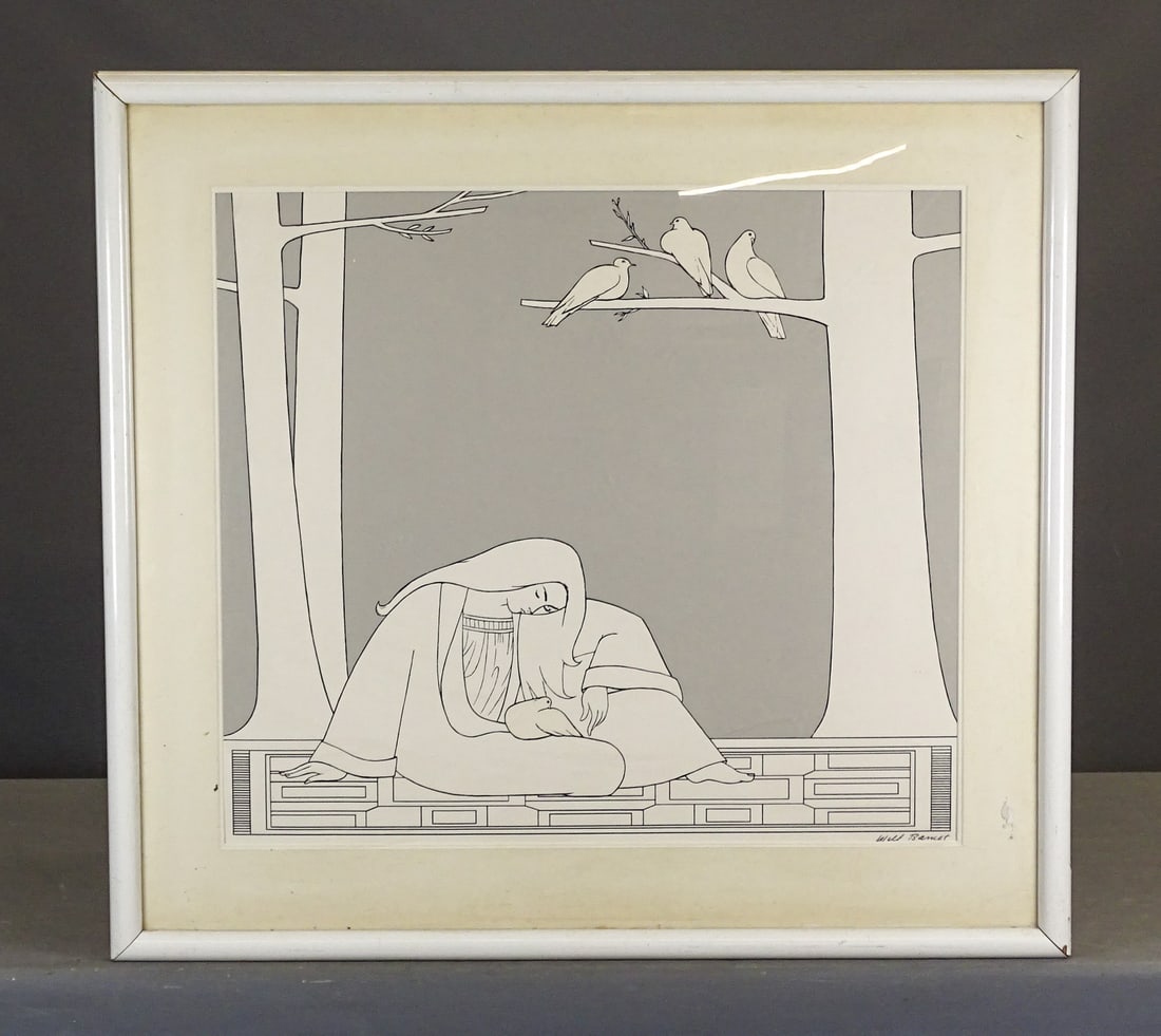 Will Barnet Signed Serigraph: Will Barnet signed Serigraph on arches paper "Paean". Overall in frame 35" x 39".