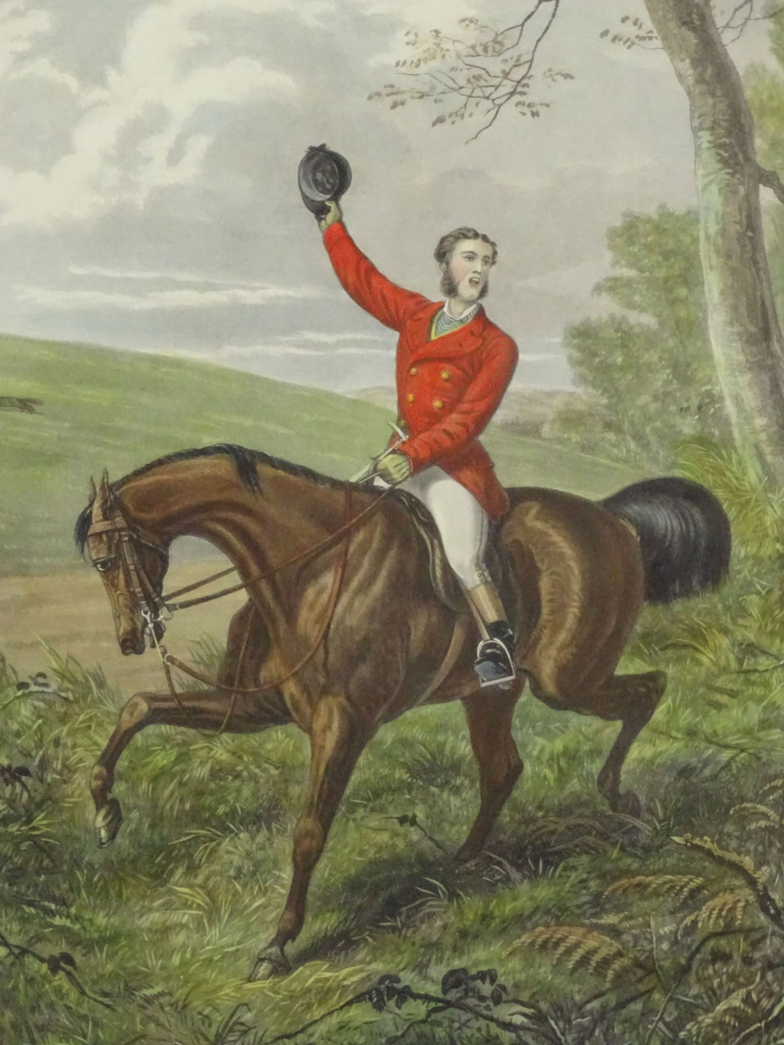 19th c. Fox Hunting Print - 3