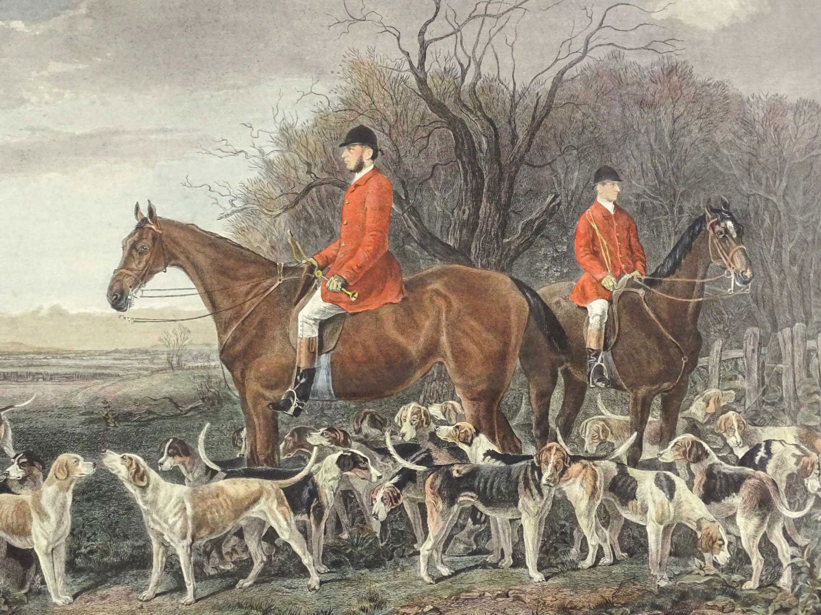 19th c. Fox Hunting Print - 3