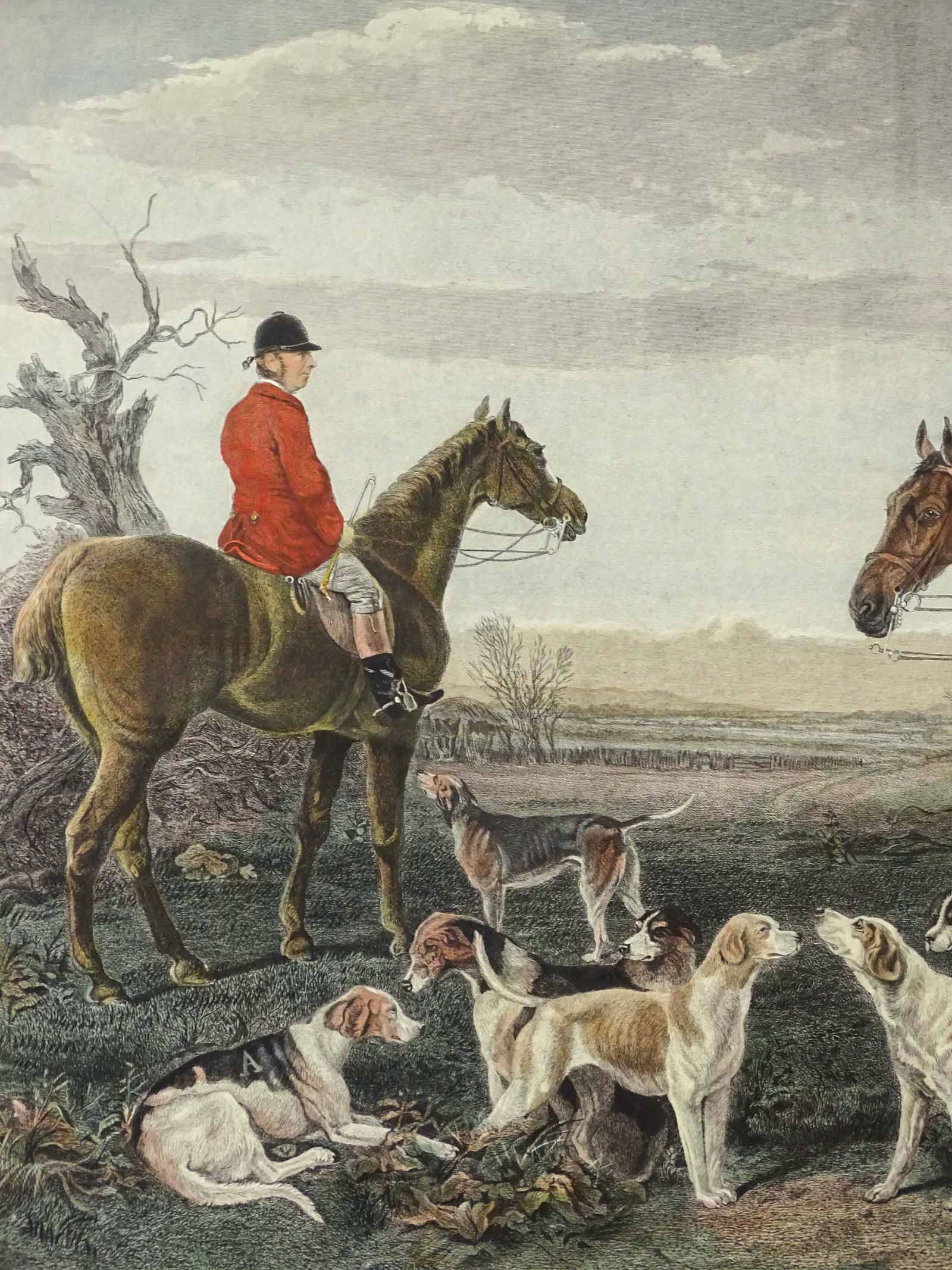 19th c. Fox Hunting Print - 4