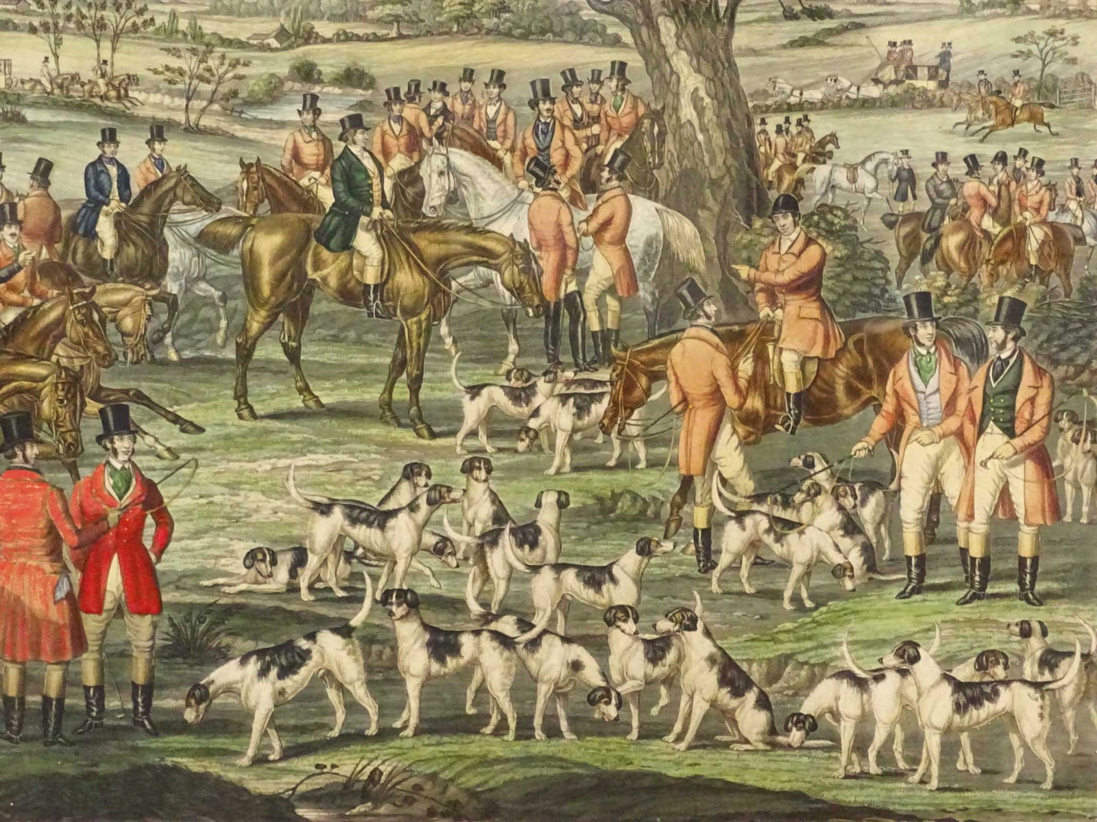19th c. Fox Hunting Print - 4