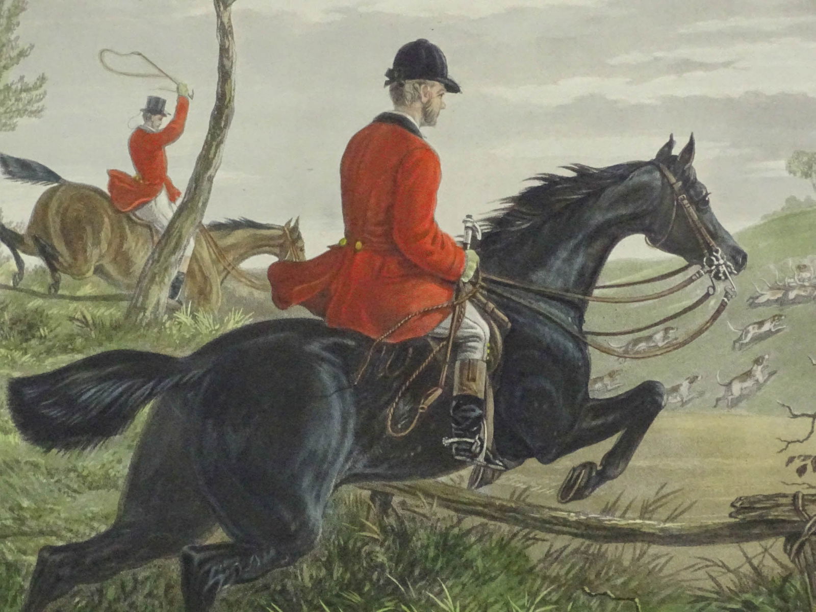19th c. Fox Hunting Print - 3