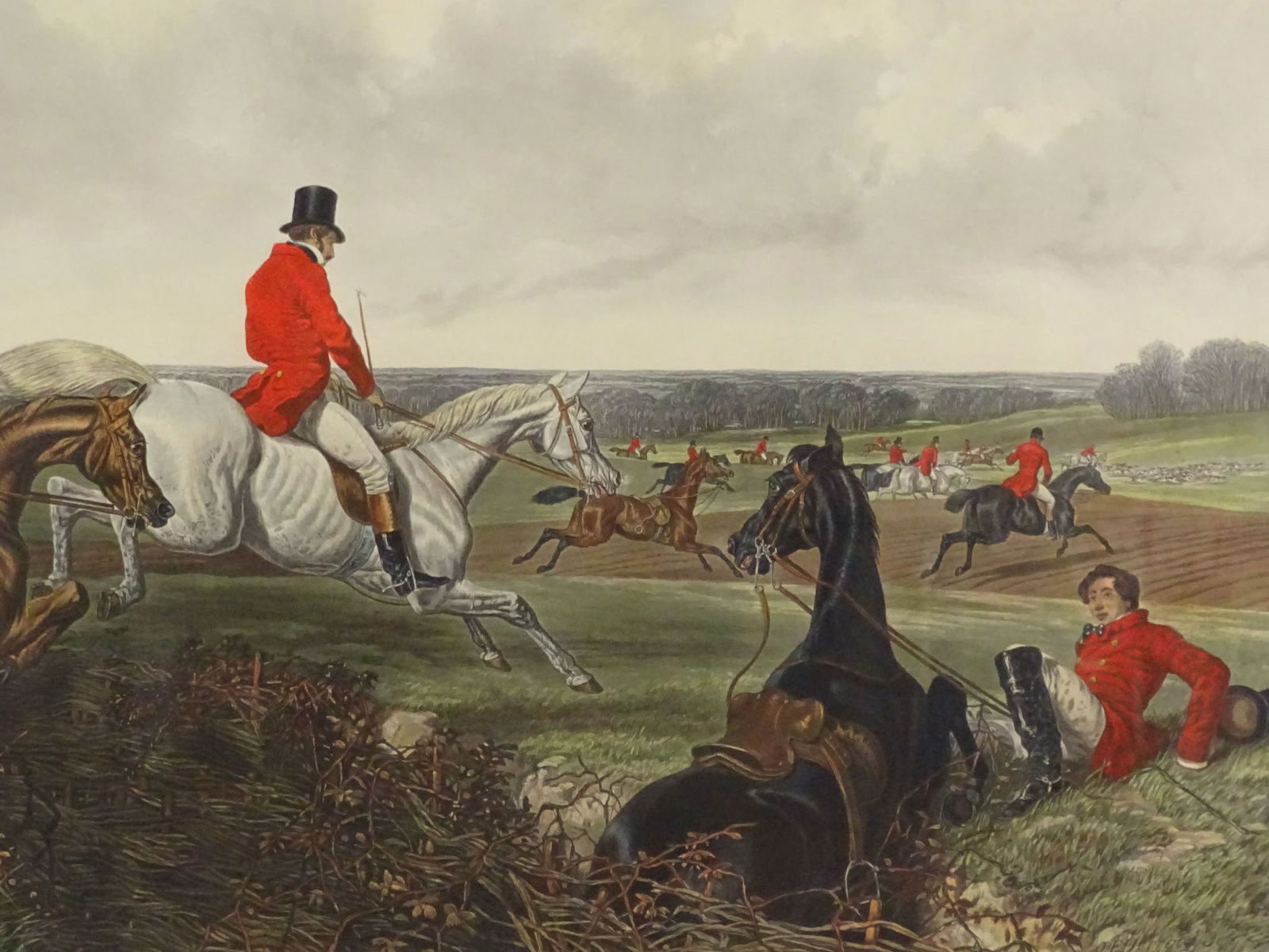 19th c. Fox Hunting Print - 3