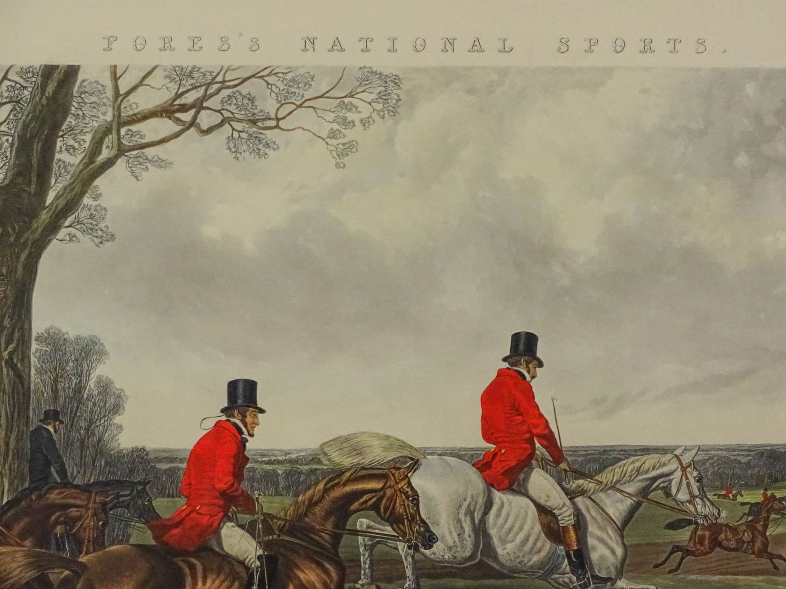 19th c. Fox Hunting Print - 4