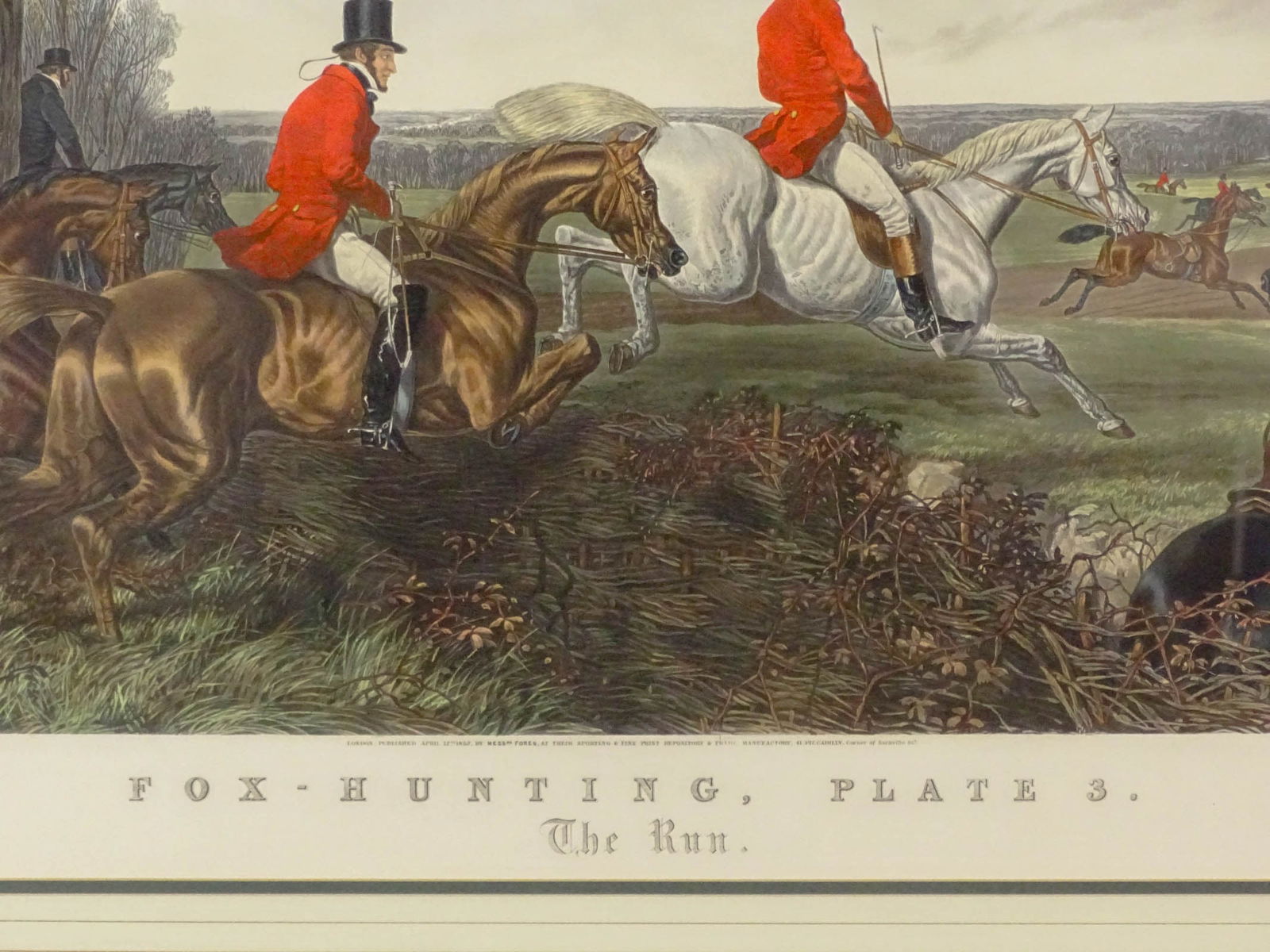 19th c. Fox Hunting Print - 5