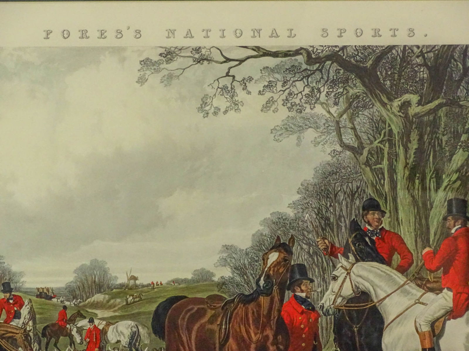 19th c. Fox Hunting Print - 4