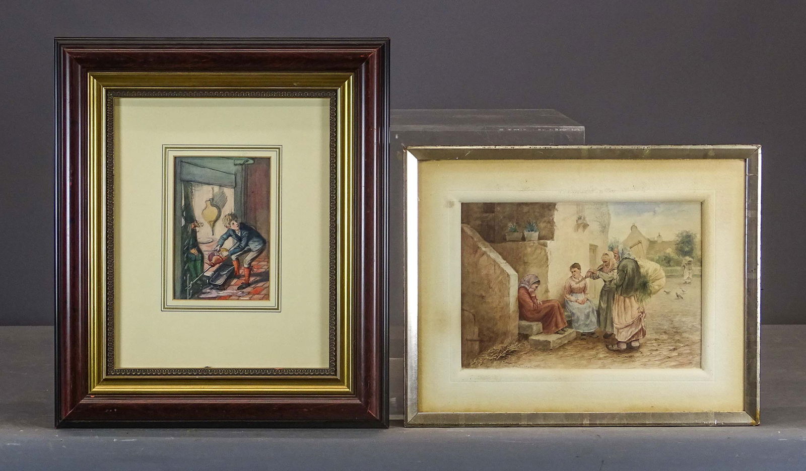Artwork Lot: Artwork lot including: HA Jackson, watercolor of woman on street (overall in frame 15 1/2" x 19"), watercolor of child signed "M.L. Foster" (overall in frame ).