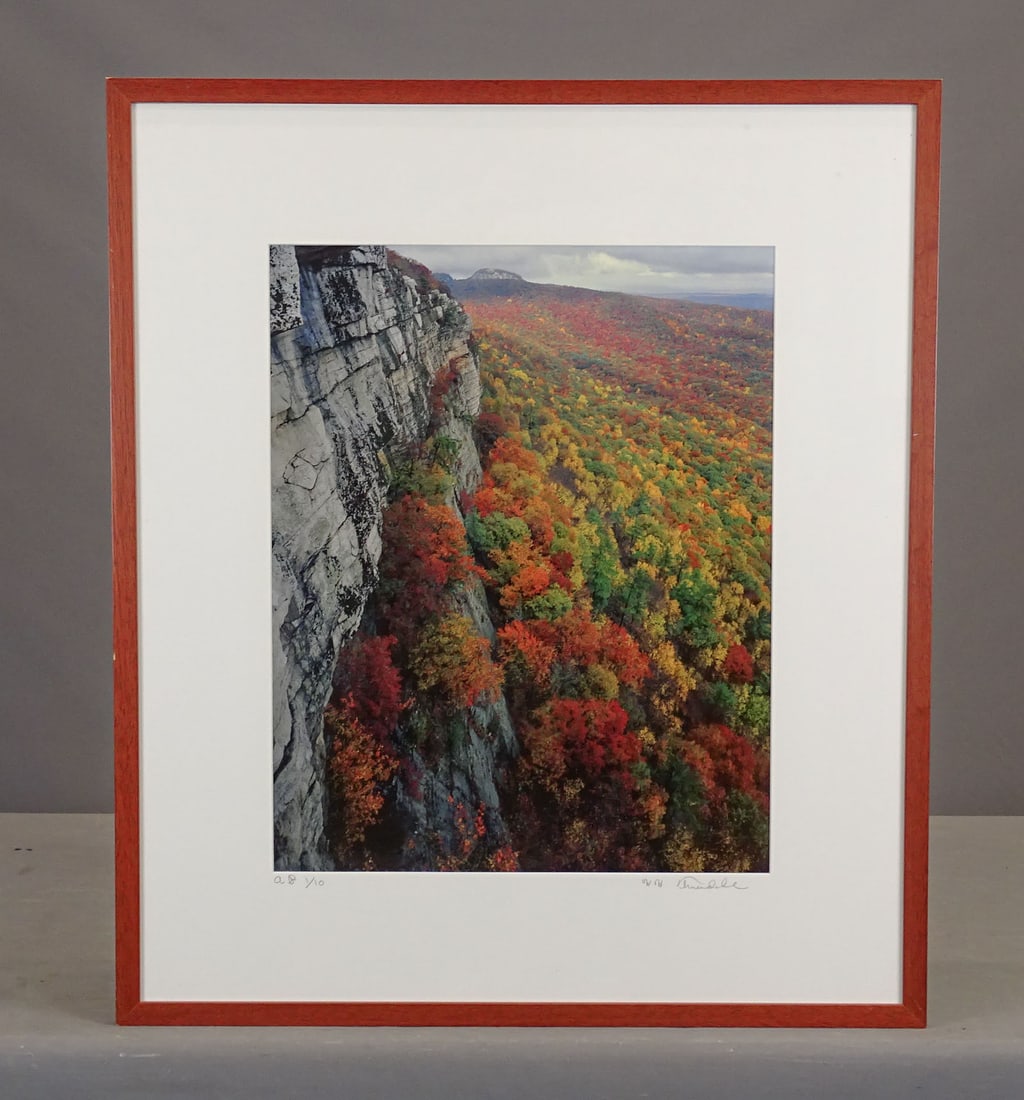 Hards Truesdale Photograph: Colored photograph of the Sawangunks in the Hudson Valley signed Hards Truesdale. AP 1/10. Overall in frame 29 1/2" x 25 1/2".