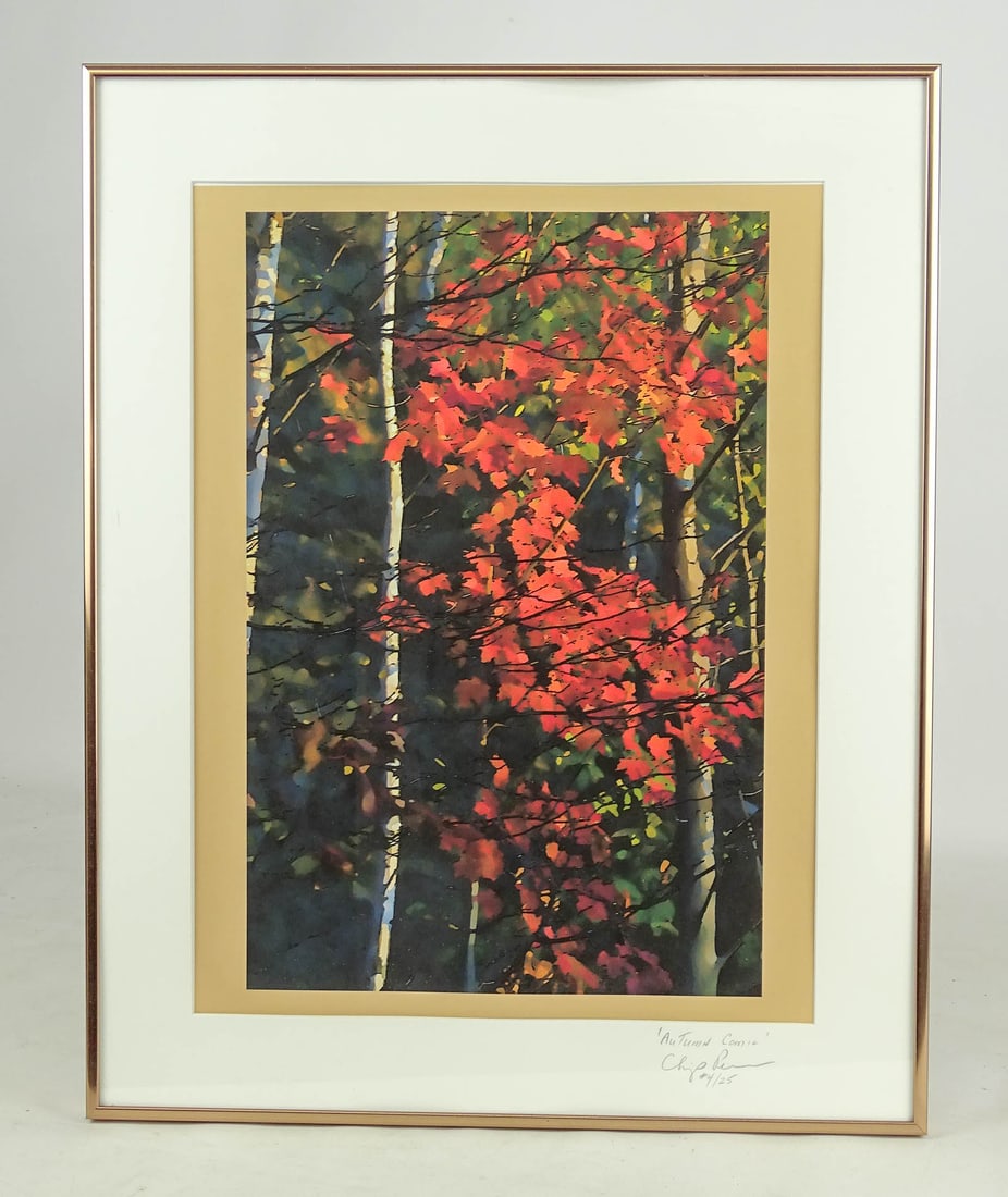 Chip Perone Original Watercolor: Chip Perone original watercolor. Mat marked "Autumn Comic Chip Perone #4/25". Overall in frame 20" x 16 1/2".