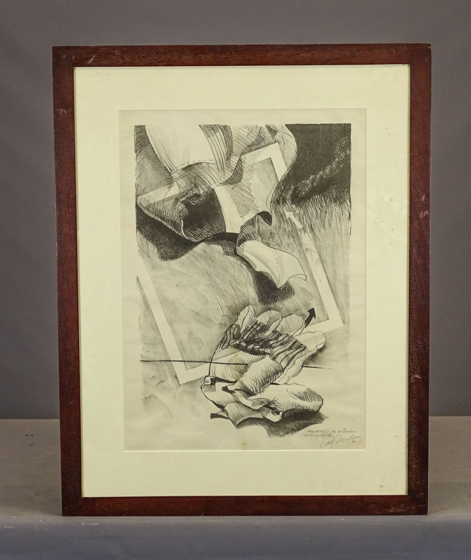 Carlos Montesino (20th Century): Original drawing by Carlos Monesino. Signed and dated 1987. Overall in frame 33 1/2" x 26 1/2".