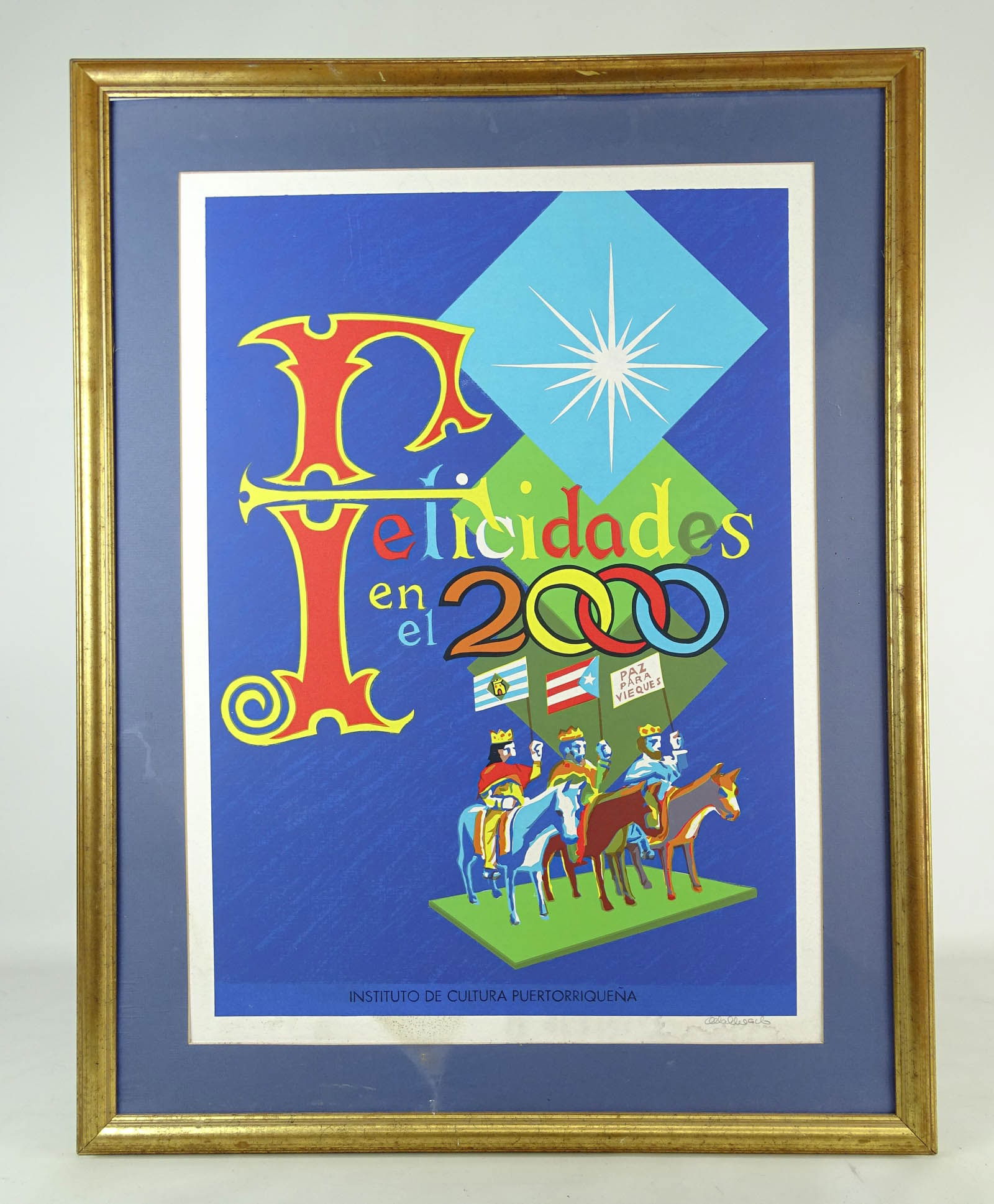 Peurto Rico Silkscreen: Puerto Rico silkscreen. Dated and signed 2000. Overall in frame 32 1/2" x 25".