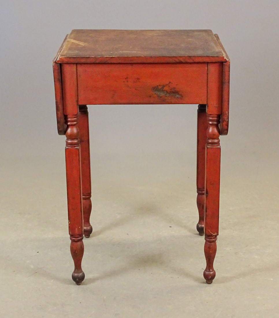 19th c. Single Drawer Dropleaf Stand - 8