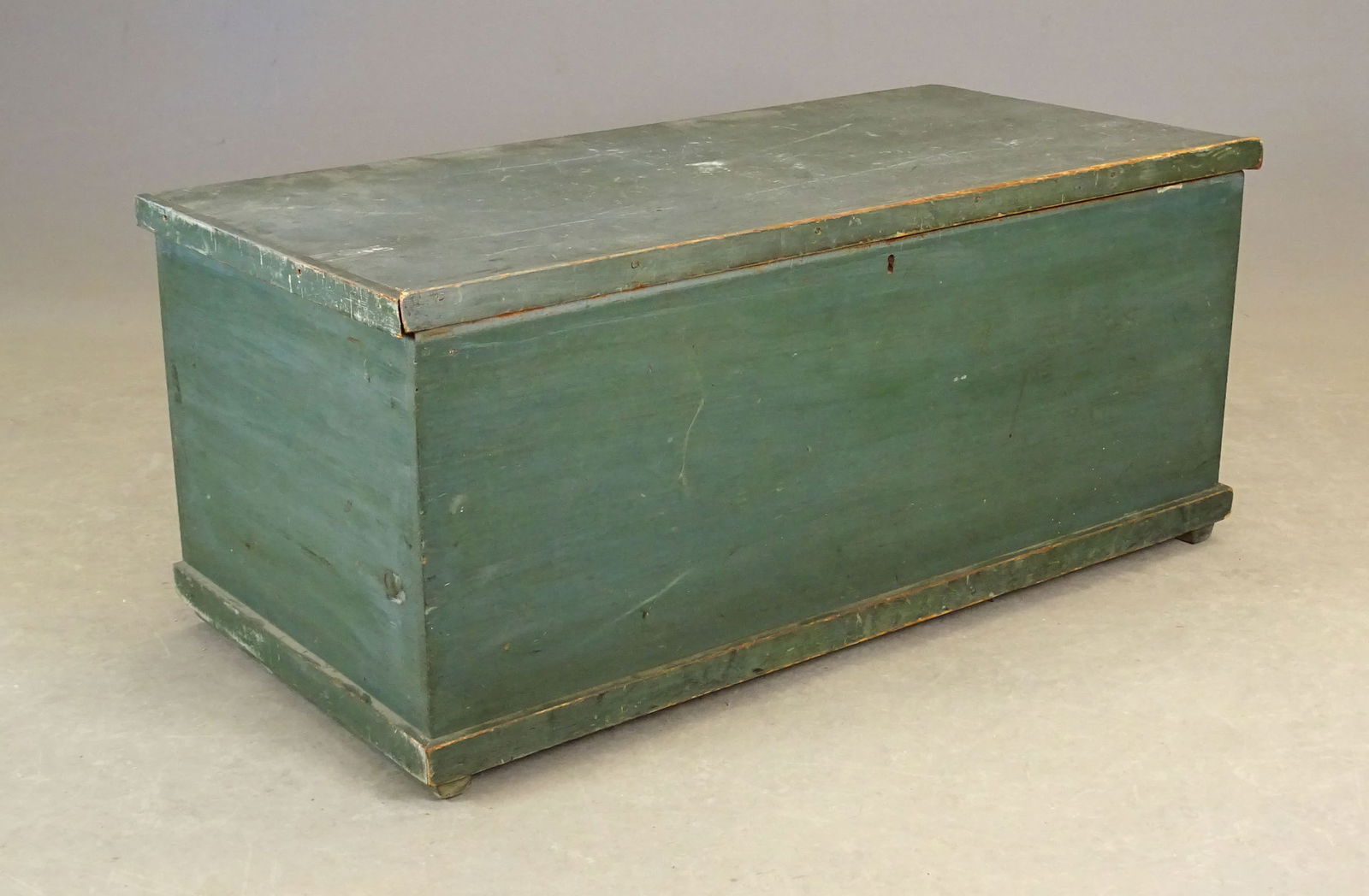 19th c. Blanket Box: 19th c. blanket box in old green paint. 41 1/2" x 20", 17 1/4" Ht.