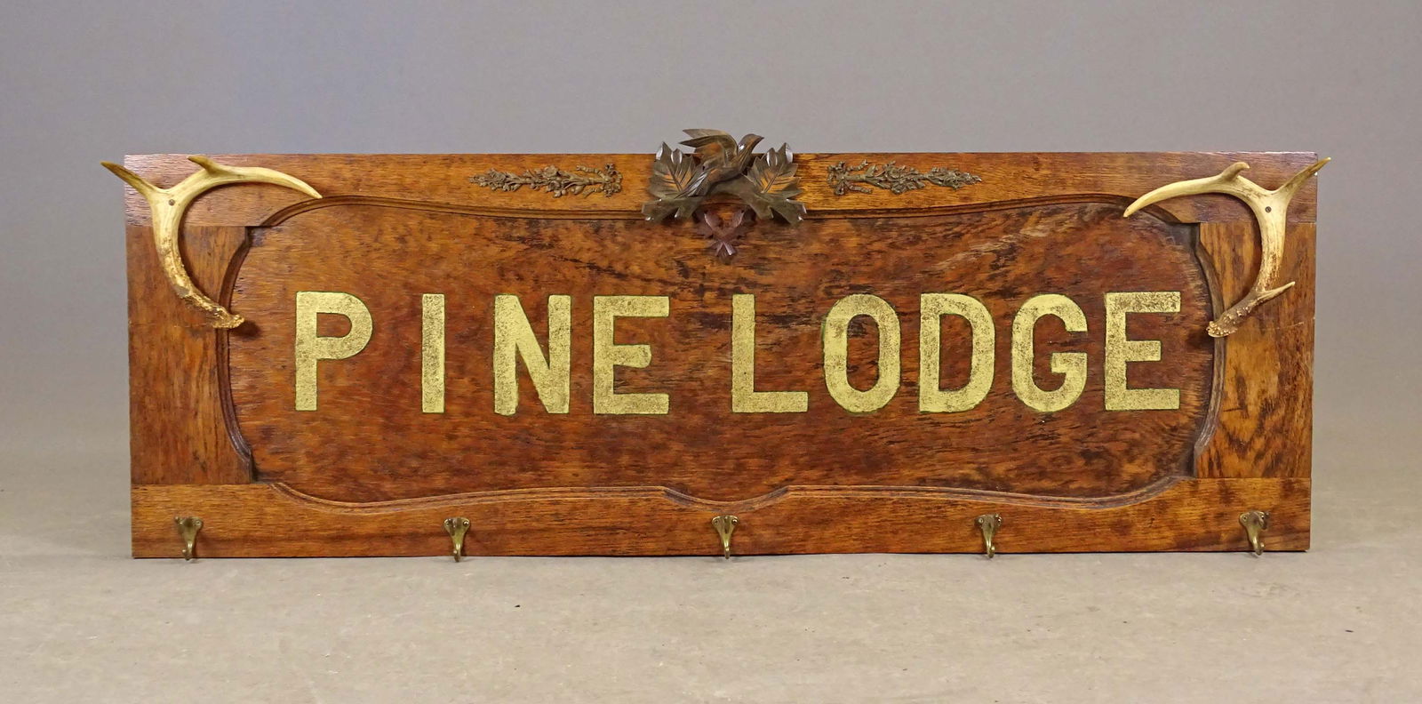 Rustic Sign: Rustic "Pine Lodge" sign. 20 1/2" x 60".