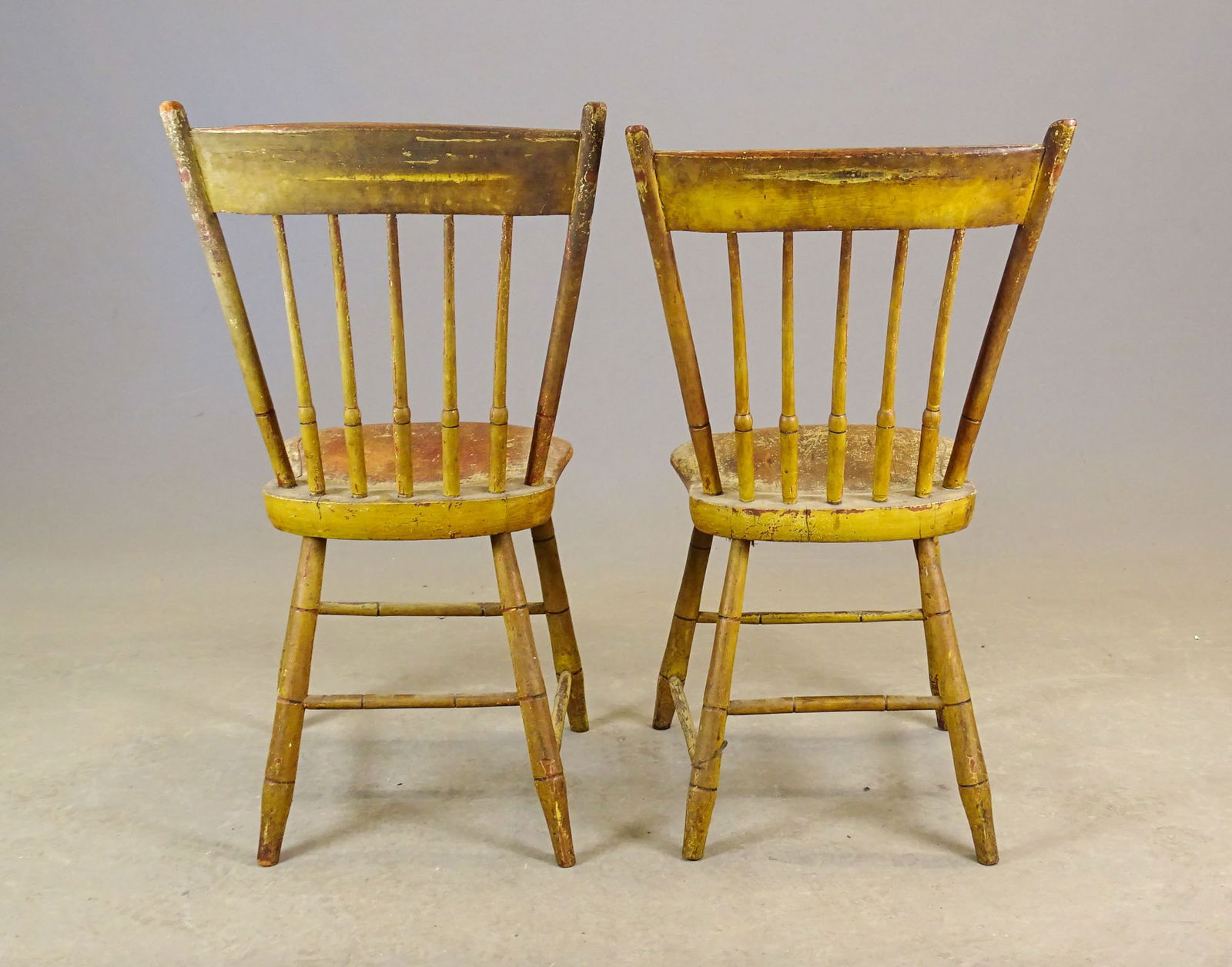 19th c. Pair Rodback Side Chairs - 6