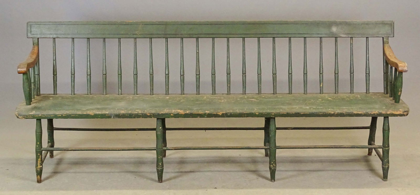 Signed 19th c. Windsor Bench - 2