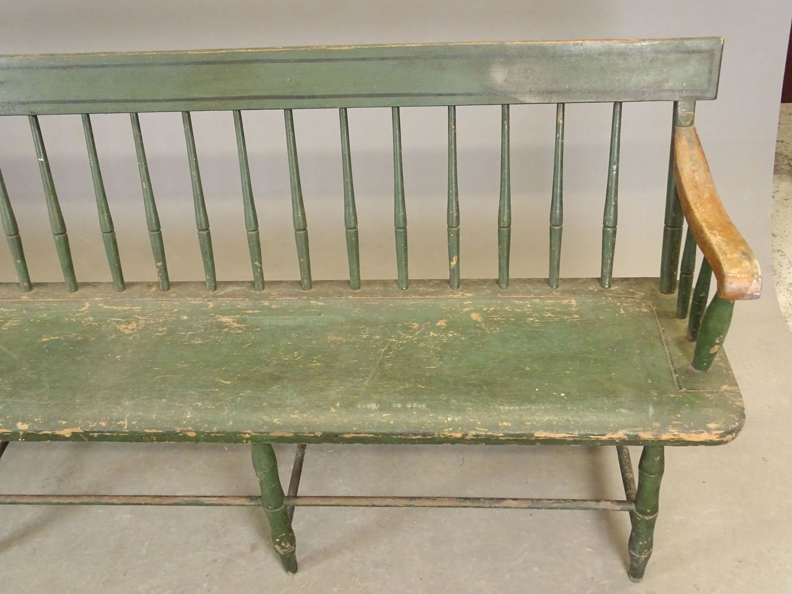 Signed 19th c. Windsor Bench - 5