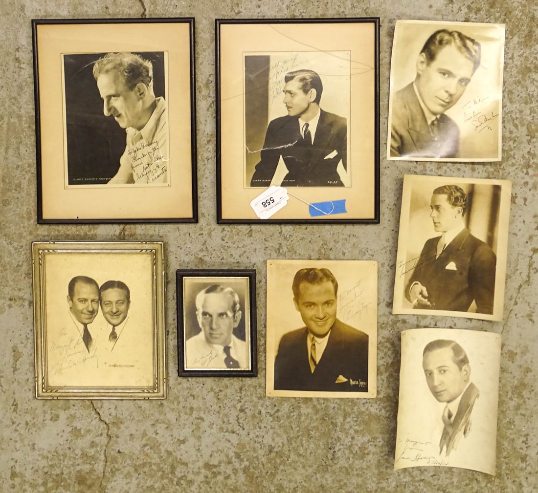 Autograph Collection: Autograph collection, including: Amos & Andy, Buddy Rogers, Clark Gable, Al Jolson, Jimmy Durante, Jakc Buchanan, and more.