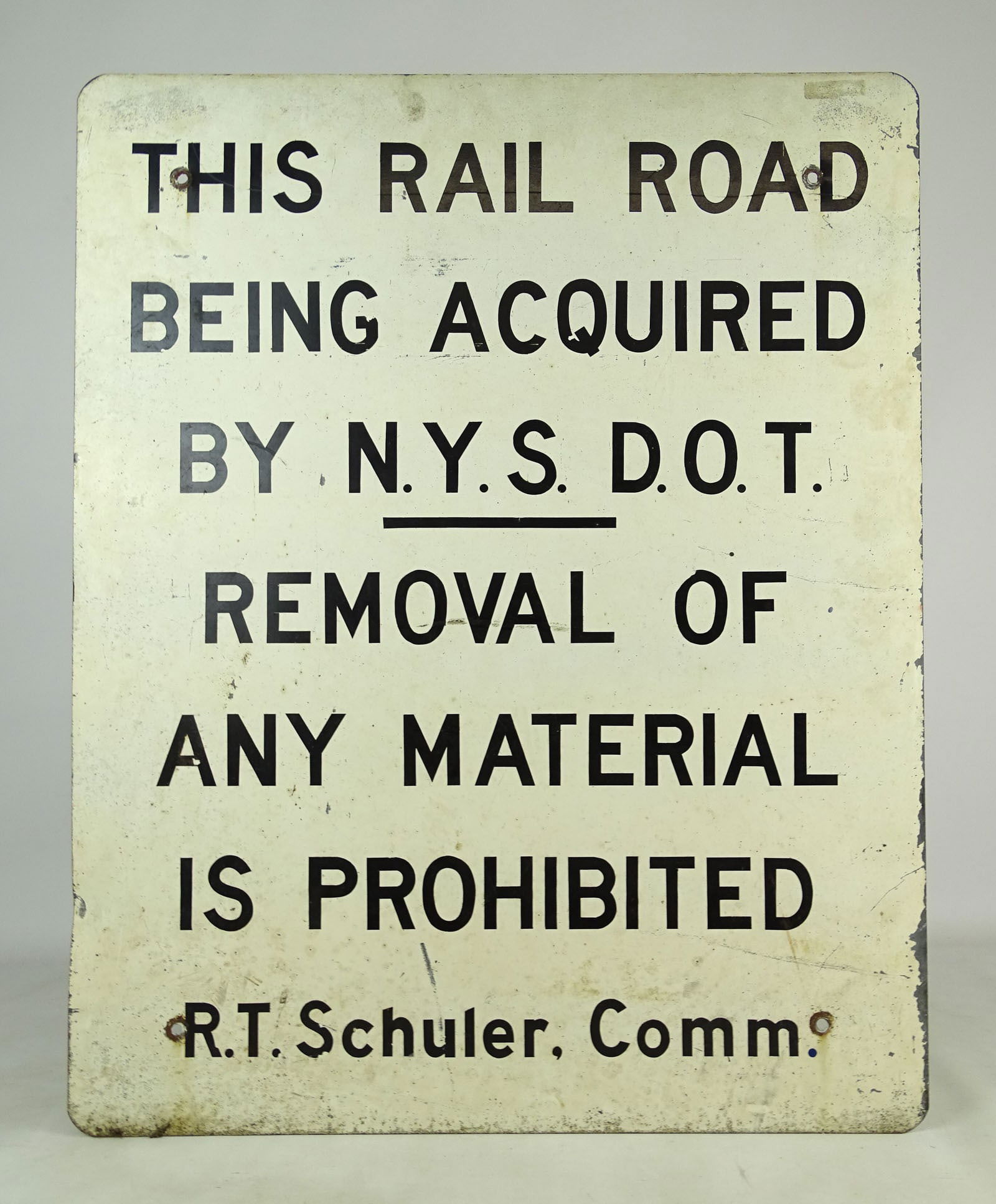 Railroad Sign: Railroad sign, sheet metal. 30" x 24".