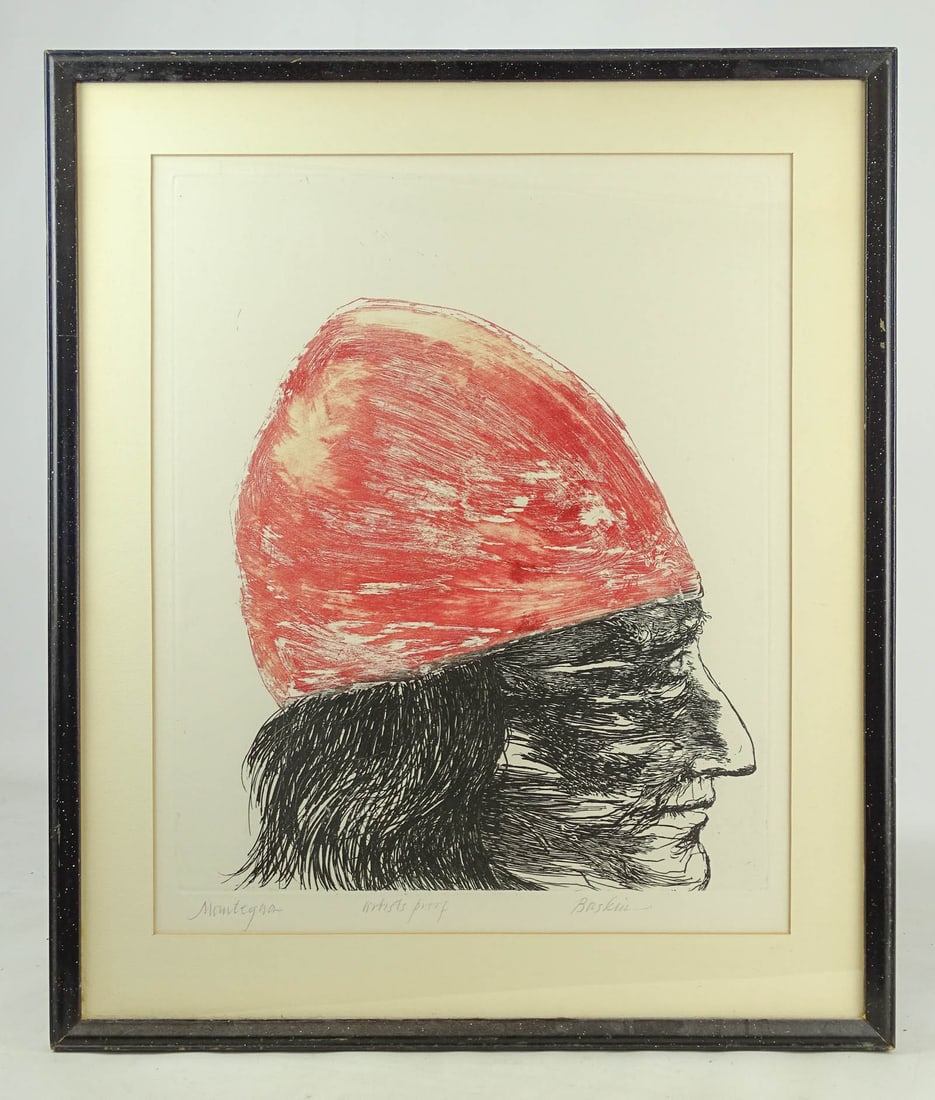 Leanord Baskin (1922-2000): Leonard Baskin (1922-2000), artists proof print. Sight 19 1/2" x 15 1/2", overall 24 1/2" x 21".