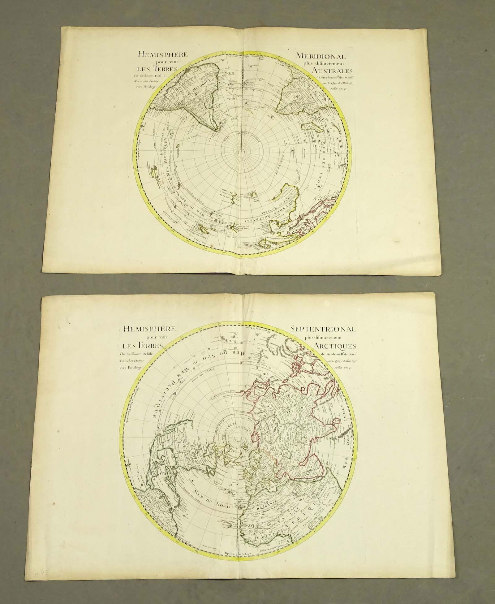 Pair of Antique de L'isle Polar Maps (1 of 11)
