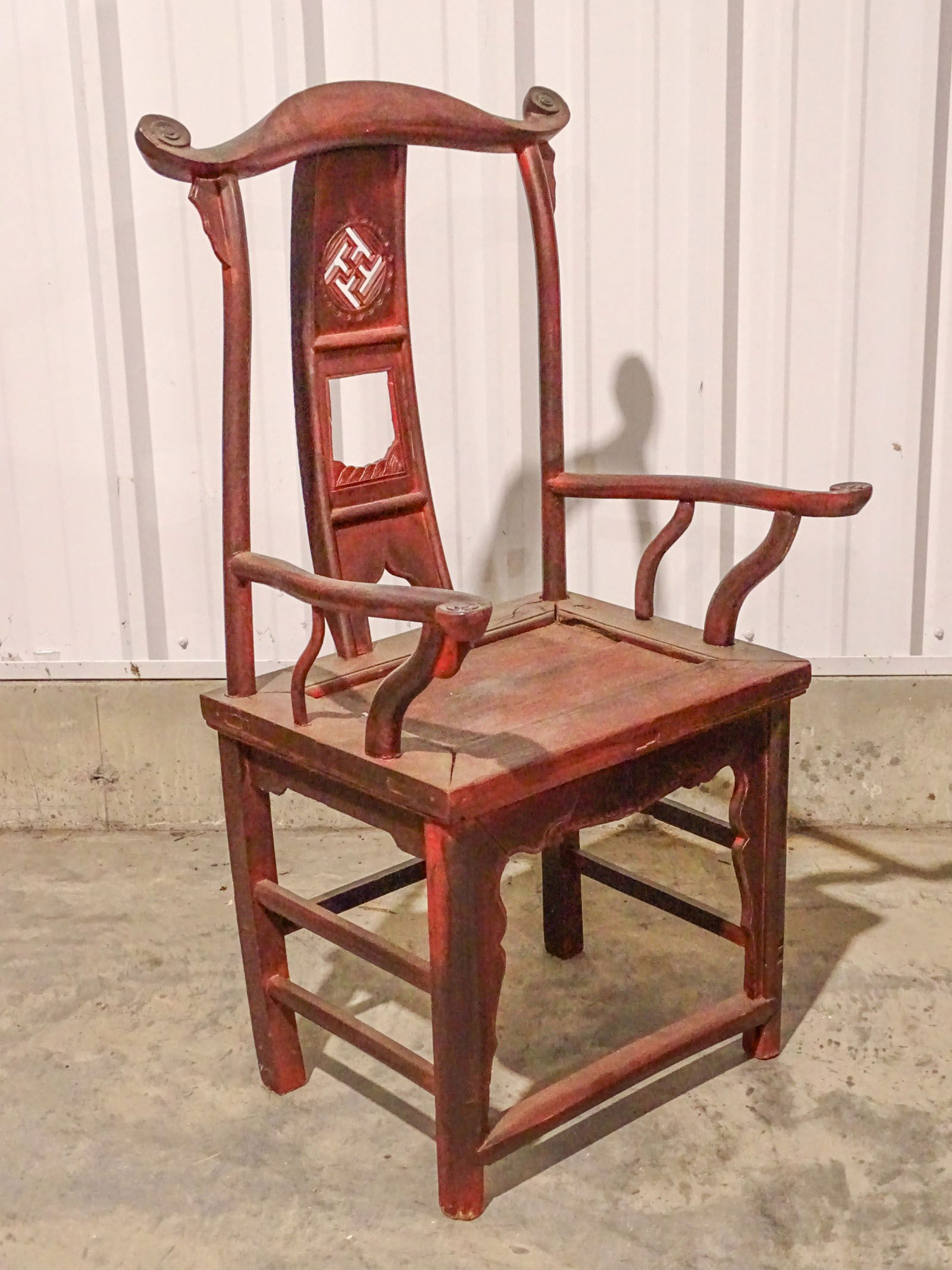 Asian Armchair: Early Asian armchair. As found. 47" Ht., 21" seat Ht..