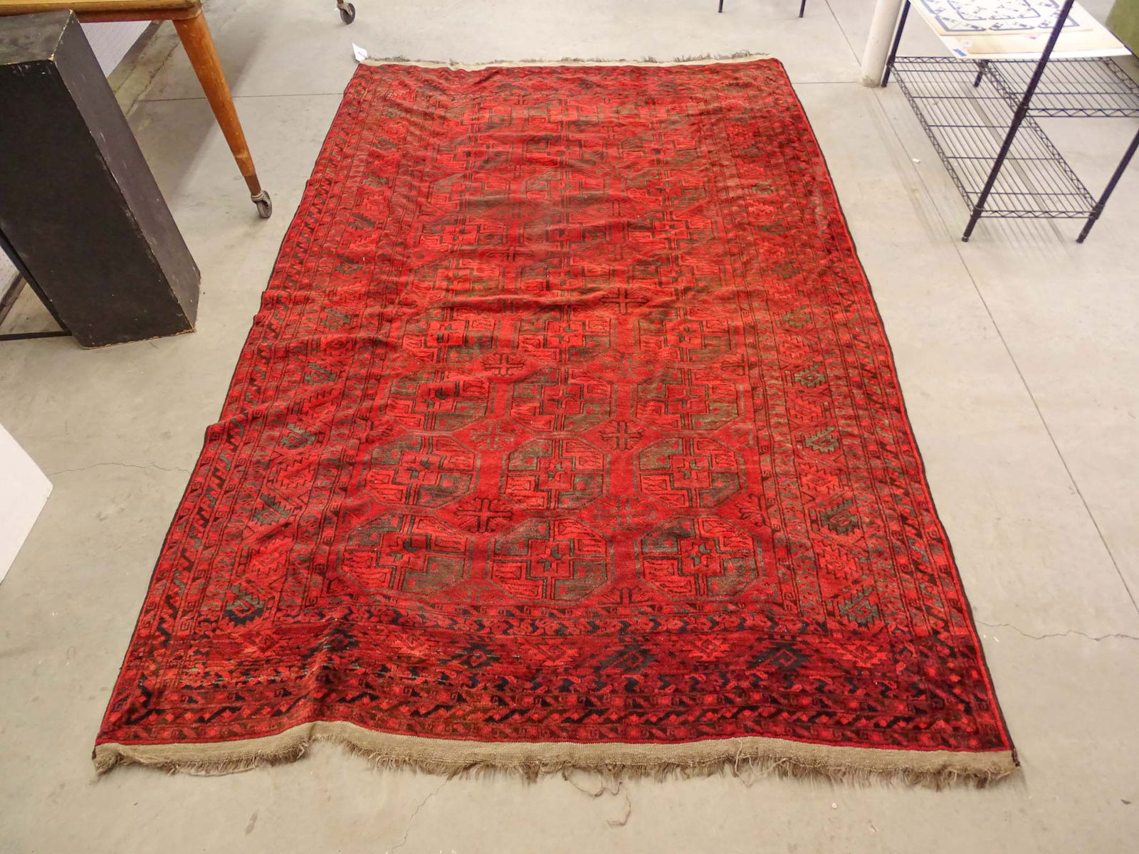 Roomsize Oriental Rug: Roomsize Oriental rug. 6' 8" x 10' 8". Afghani Turkoman.