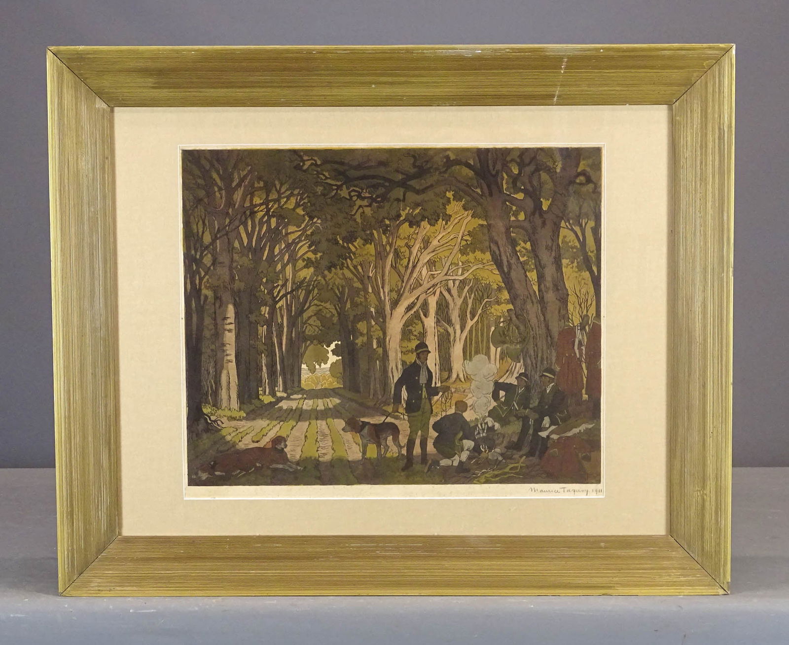 Maurice Taquoy (1878-1952): Maurice Taquoy (1878-1952), pencil signed lithograph (dated 1911). Overall in frame 25 3/4" x 31 1/2".