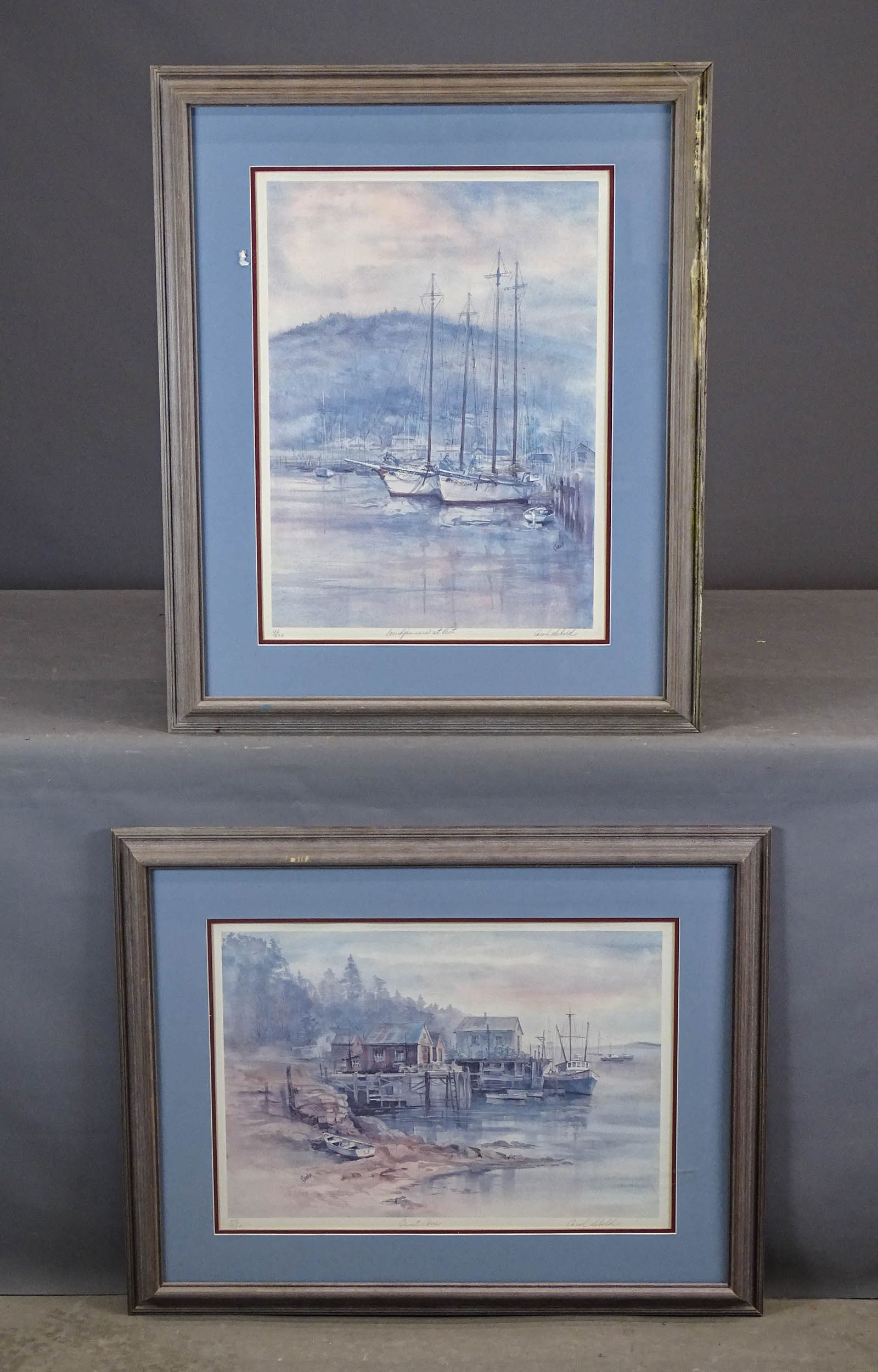 Carol Shupp Sebold (1939-2010): Carol Shupp Sebold (1939-2010), two signed and numbered Nautical prints. Overall in frames 30 1/2" x 25".