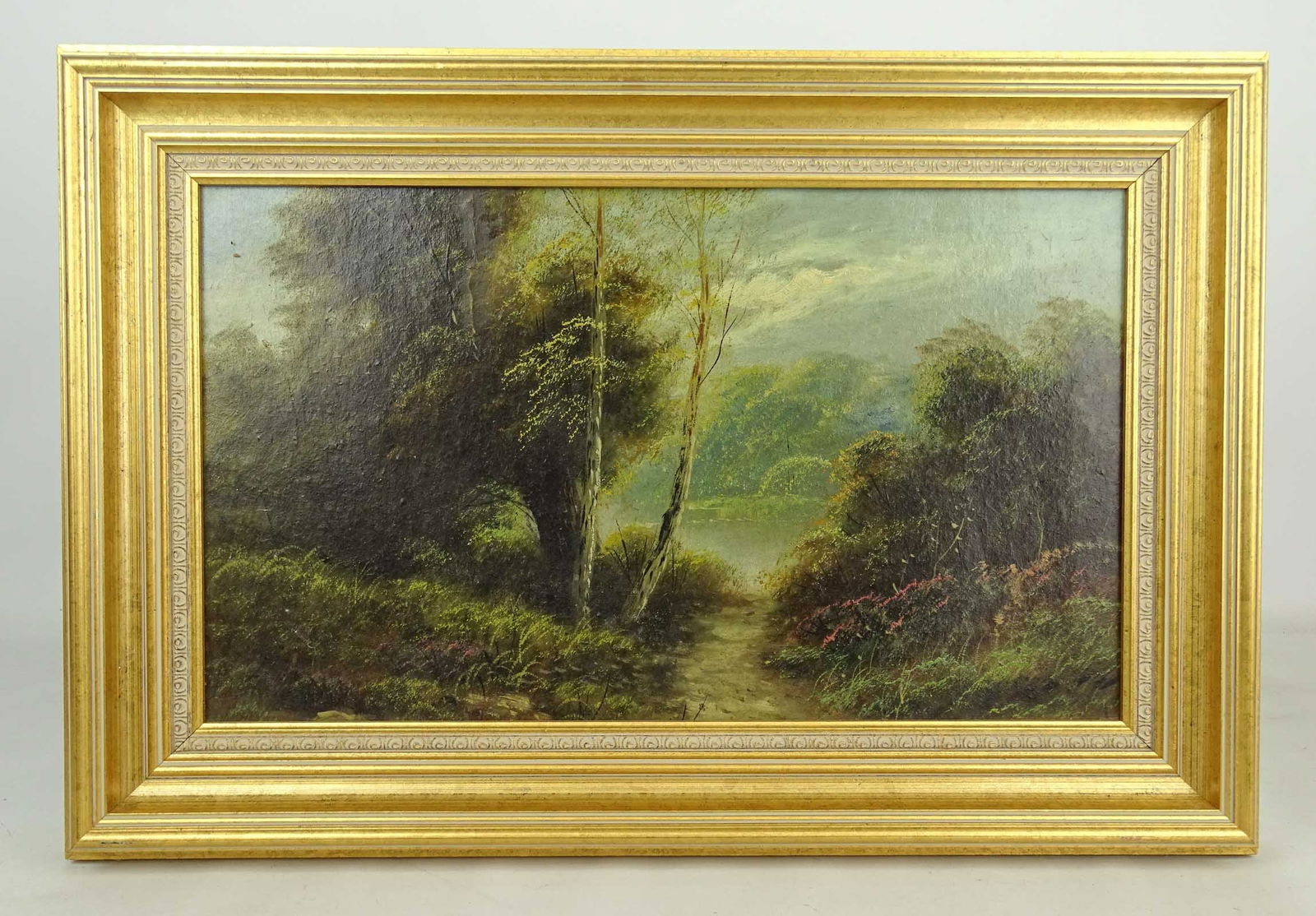 Painting: Landscape: Painting: Landscape, oil on panel. Overall 15" x 23".