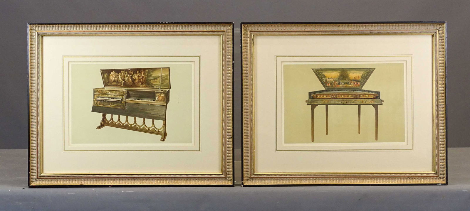 Pair Piano Forte Study Prints: Pair of Piano Forte study prints. Overall in frames 17" x 21 1/2".