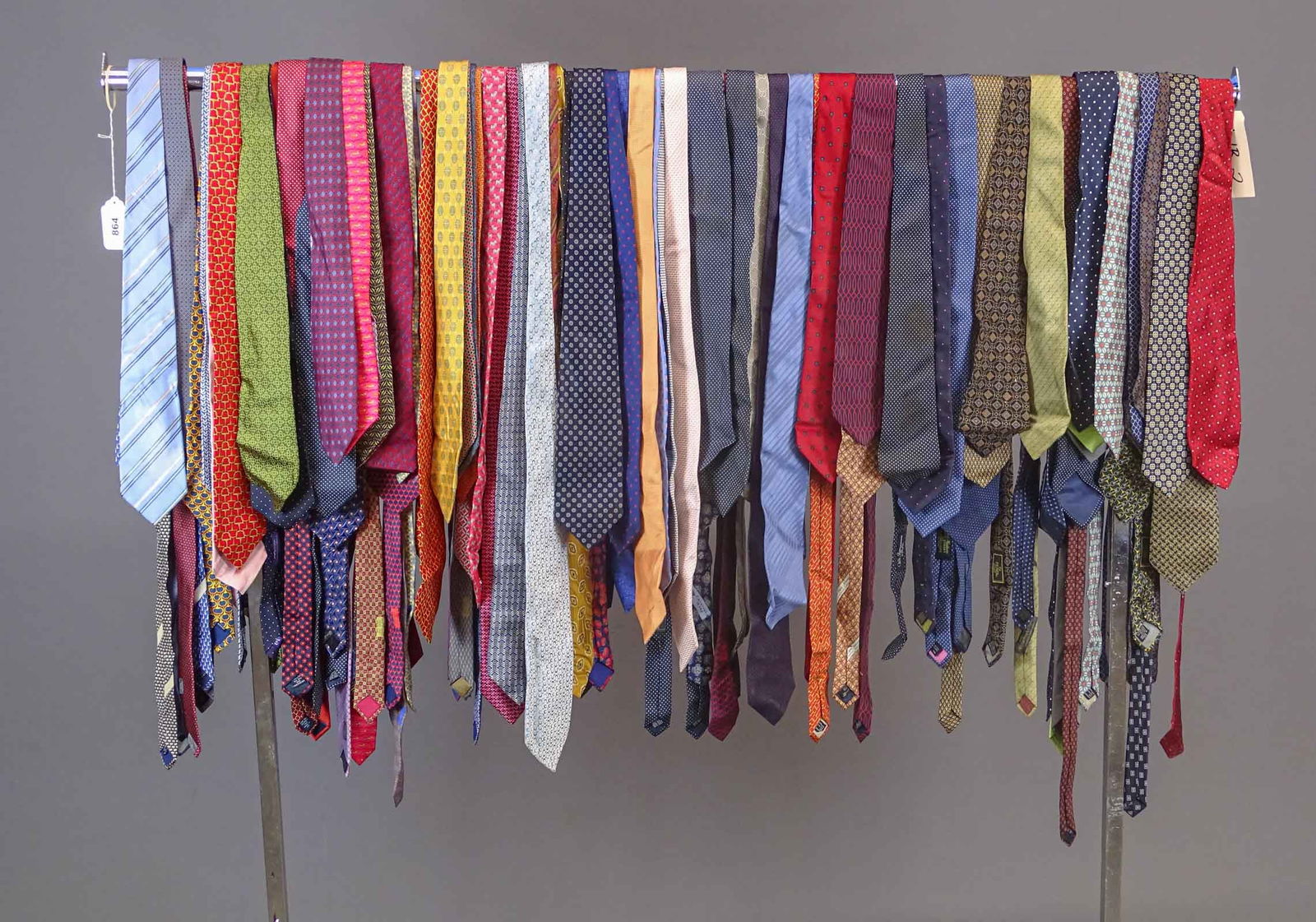 Lot of Designer Ties: Lot of designer ties including: Ralph Lauren, Hermes, Dunhill, Pin, Celine, Rene Chagal, Lanvin, Ermenegildo Zegna, S. Faragamo, Brioni, Paul Stuart, Faberge, Emilio Pucci, Gucci, Roderick Charles,