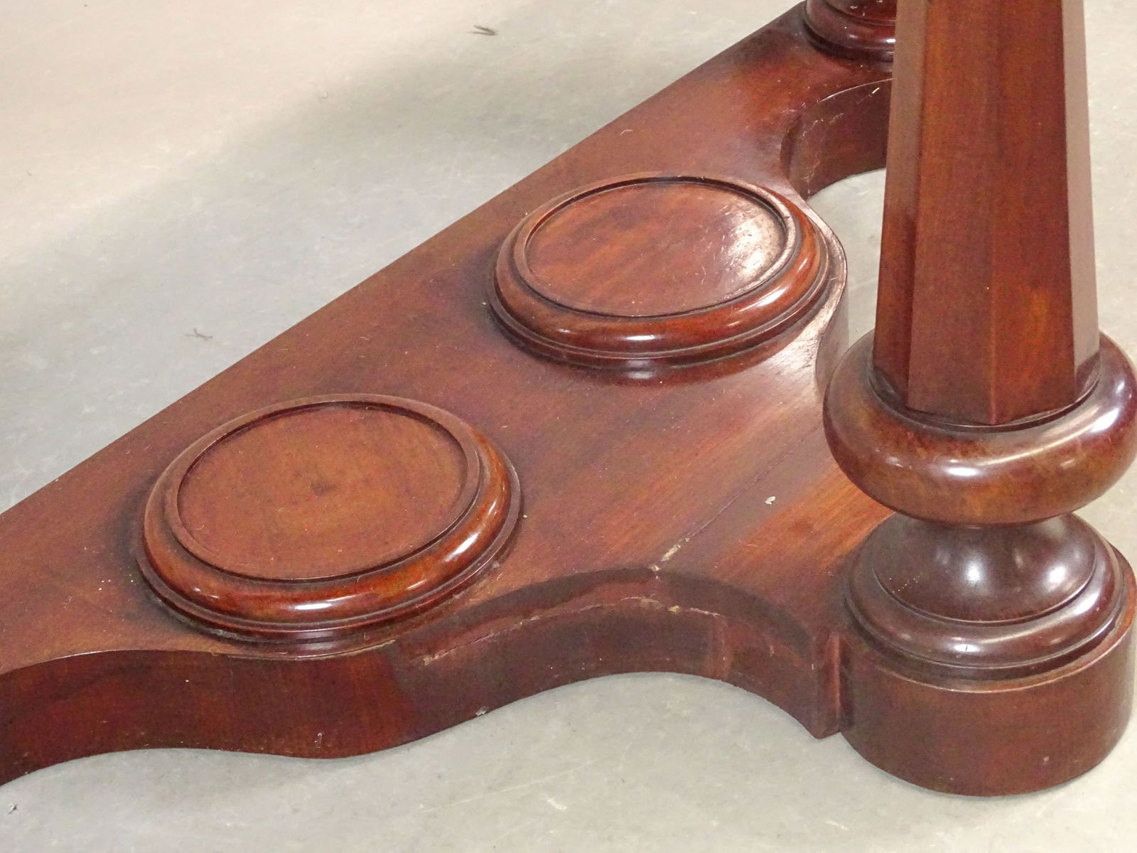 19th c. Marble Top Mahogany Base Table - 3