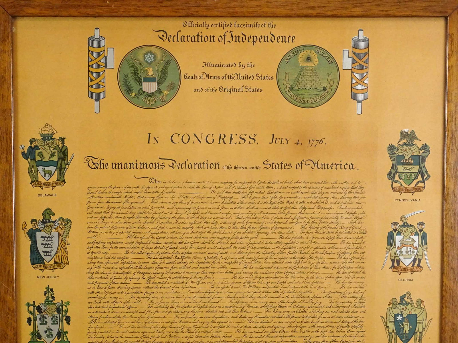 1902 Framed Declaration of Independence - 12