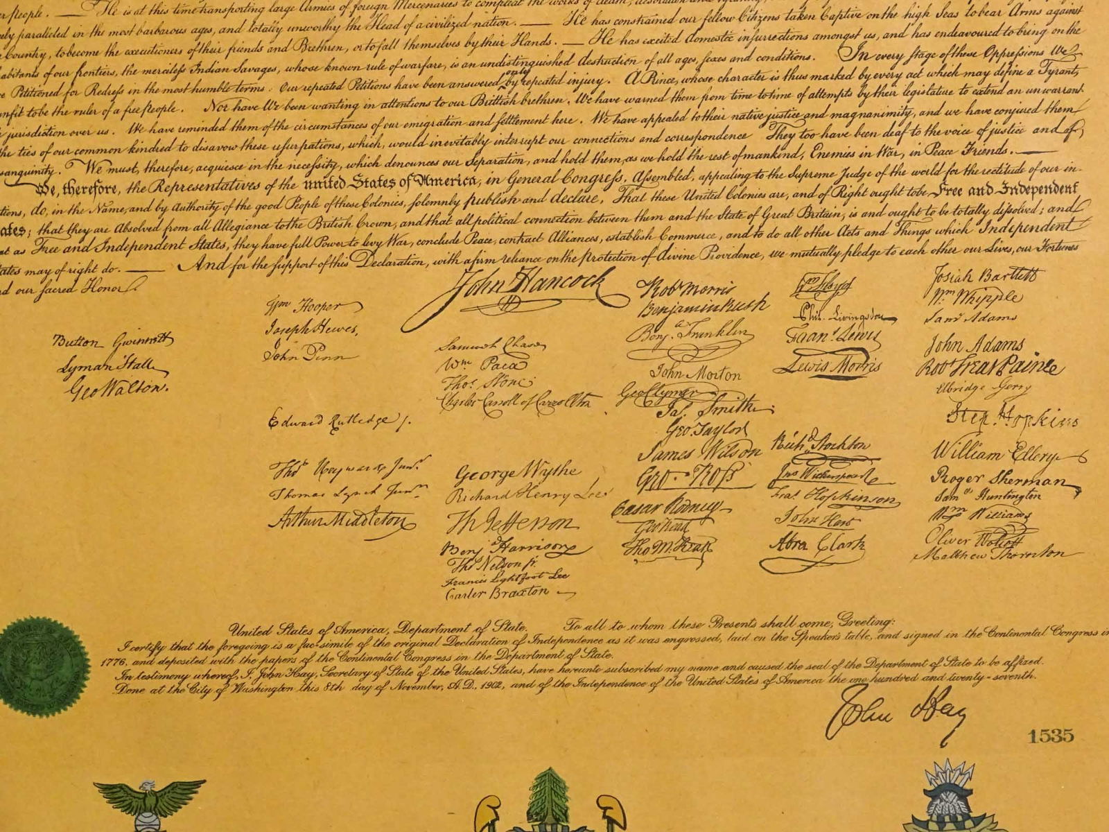 1902 Framed Declaration of Independence - 14