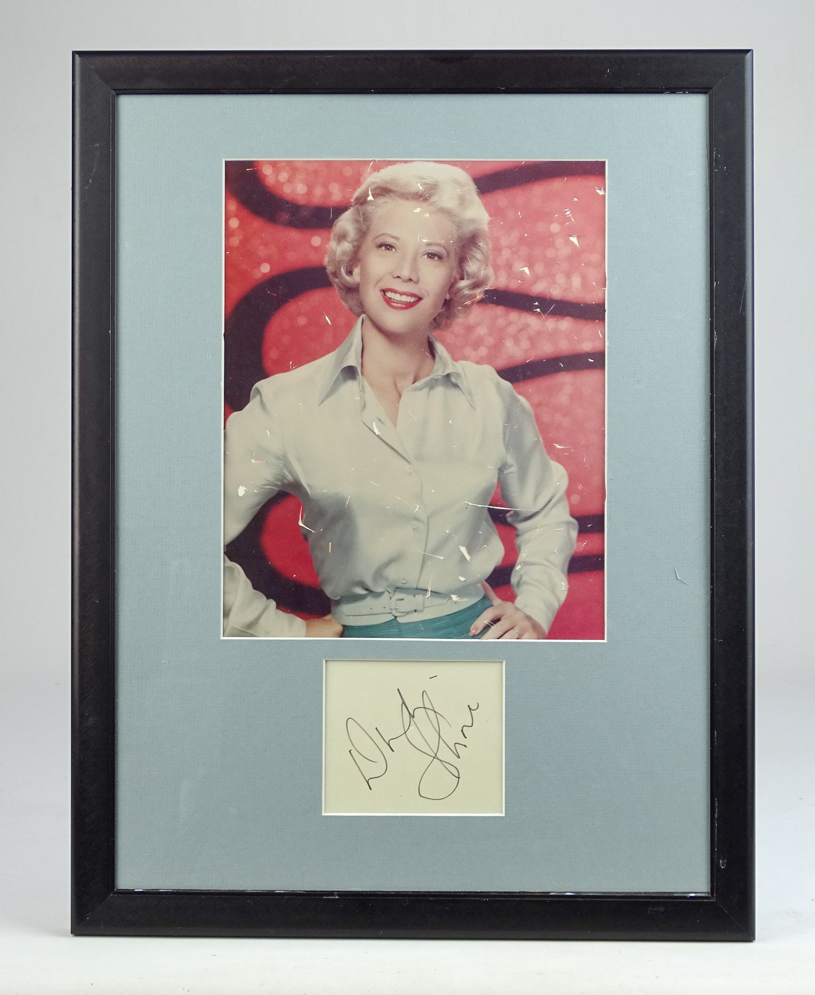 Dinah Shore Photograph: Dinah Shore photograph with autograph, frame 17 1/4" x 13 1/4".