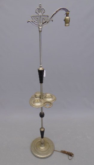 Art Deco Floor Lamp: Art Deco floor lamp with asthray section. 58" Ht.