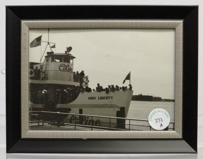 Al Macy Photograph: Vintage Al Macy photograph, N.Y.C. Circle Line Miss Liberty. C. 1950's, estate stamp verso. 5" x 7".