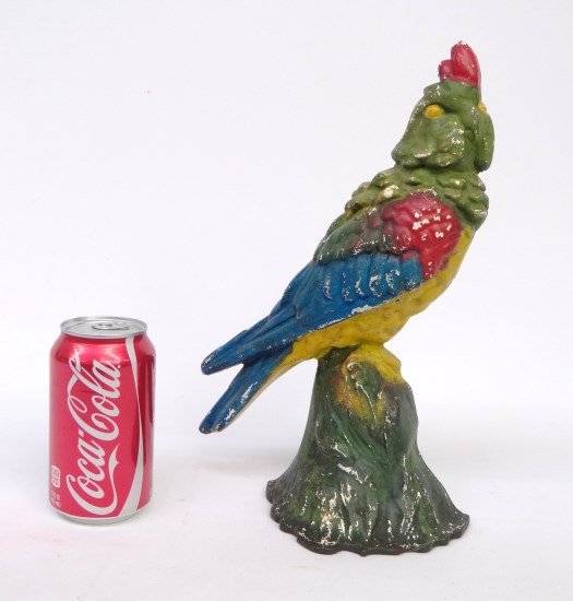 Doorstop: Albany Foundry parrot doorstop. Marked "87". 12 1/2" Ht.