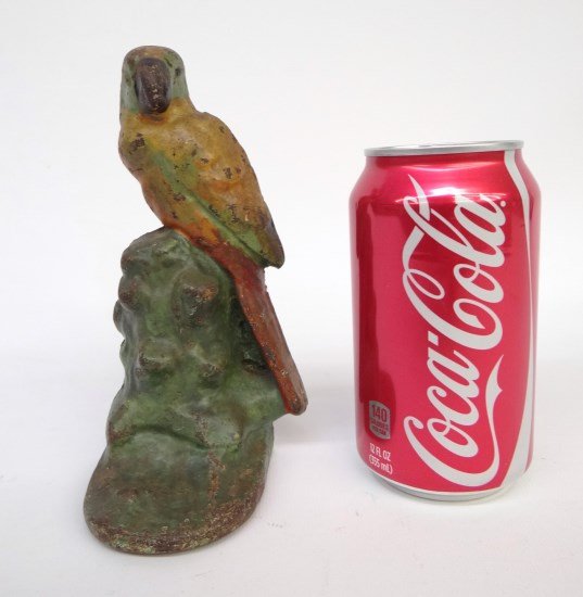 Doorstop: Albany Foundry parrot doorstop. 7" Ht.