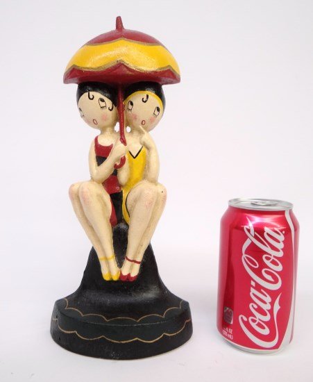 Doorstop: Bathing Beauties doorstop marked "Fish", also marked "250" on back. 11" Ht.