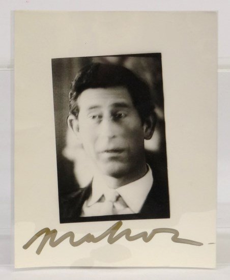 Christopher Makos Photograph: Christopher Makos (protege of Warhol), signed photograph. Tear on bottom. 4 1/2" x 6 1/2".