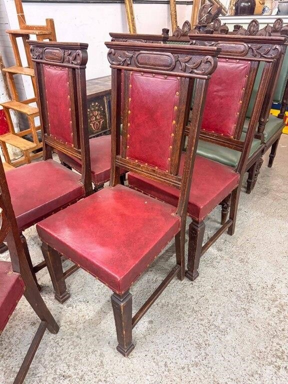 Set of Assorted Victorian Chairs: Set of (5) Victorian chairs, and set of (4) Victorian chairs.