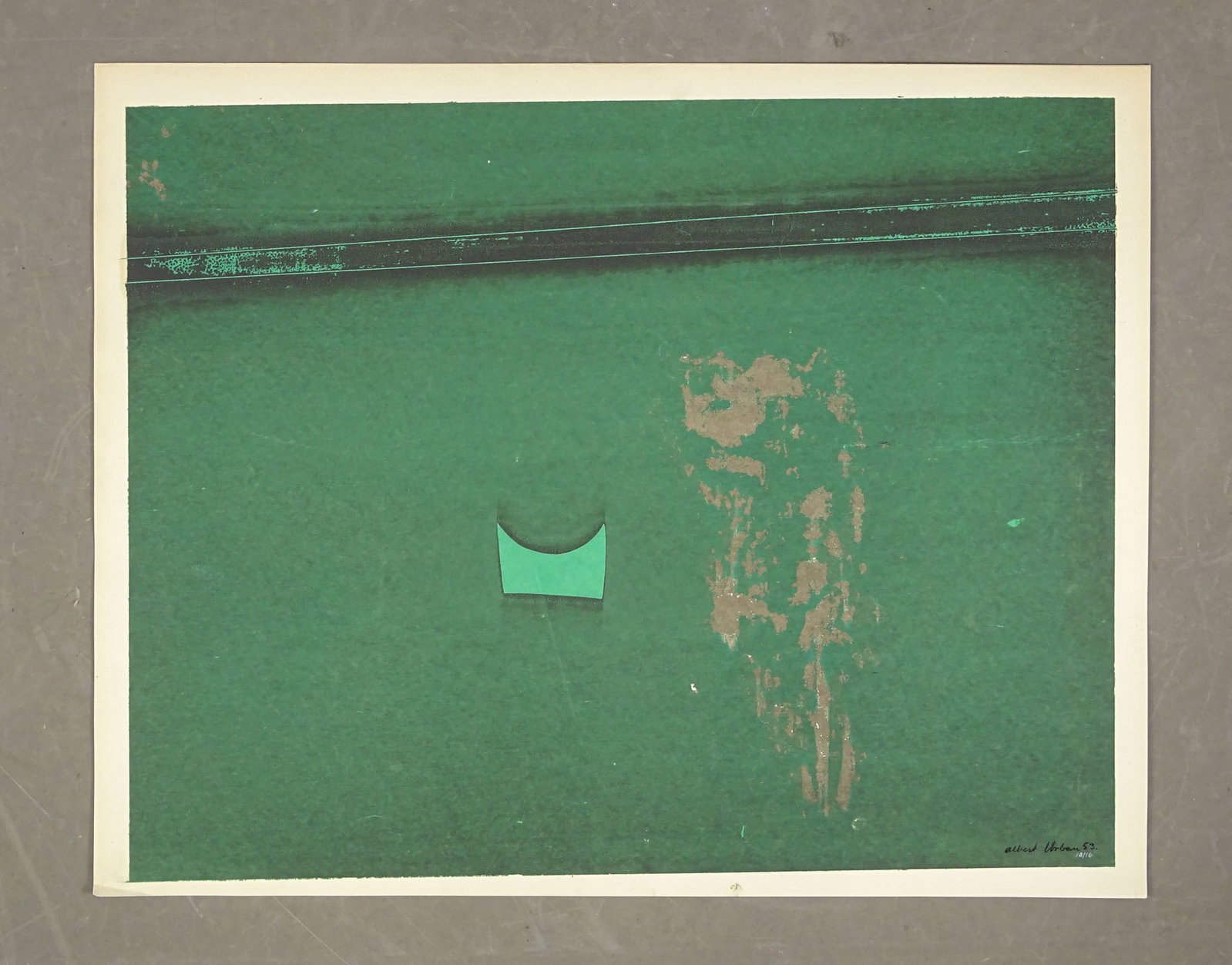 Albert Urban Screen (1909-1959): Albert Urban Screen (1909-1959), silkscreen print. Unframed. Signed at lower right "Albert Urban '53". 26" x 32". From the estate of the artist.