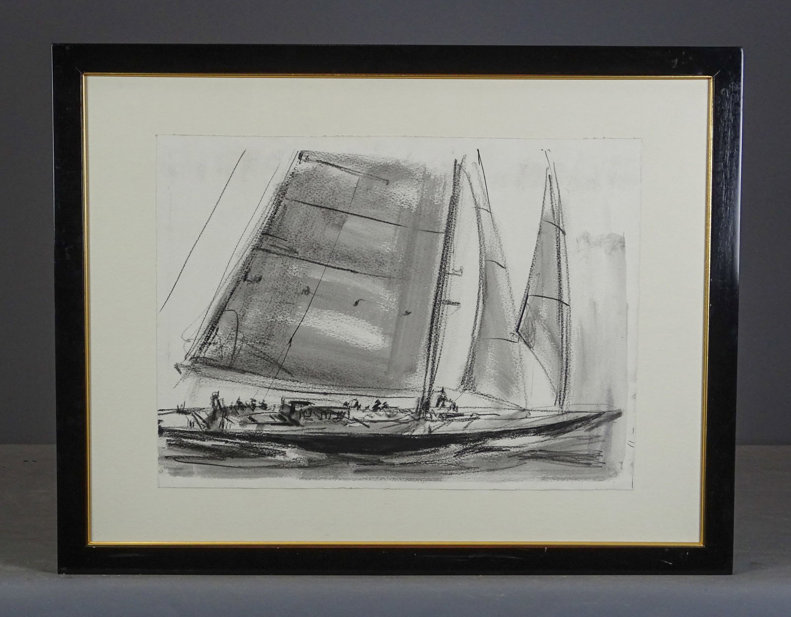 Alexander Creswell (b. 1957): Alexander Creswell (b. 1957), modern British School, "At Sail", original drawing. 14 1/2" x 19 3/4".