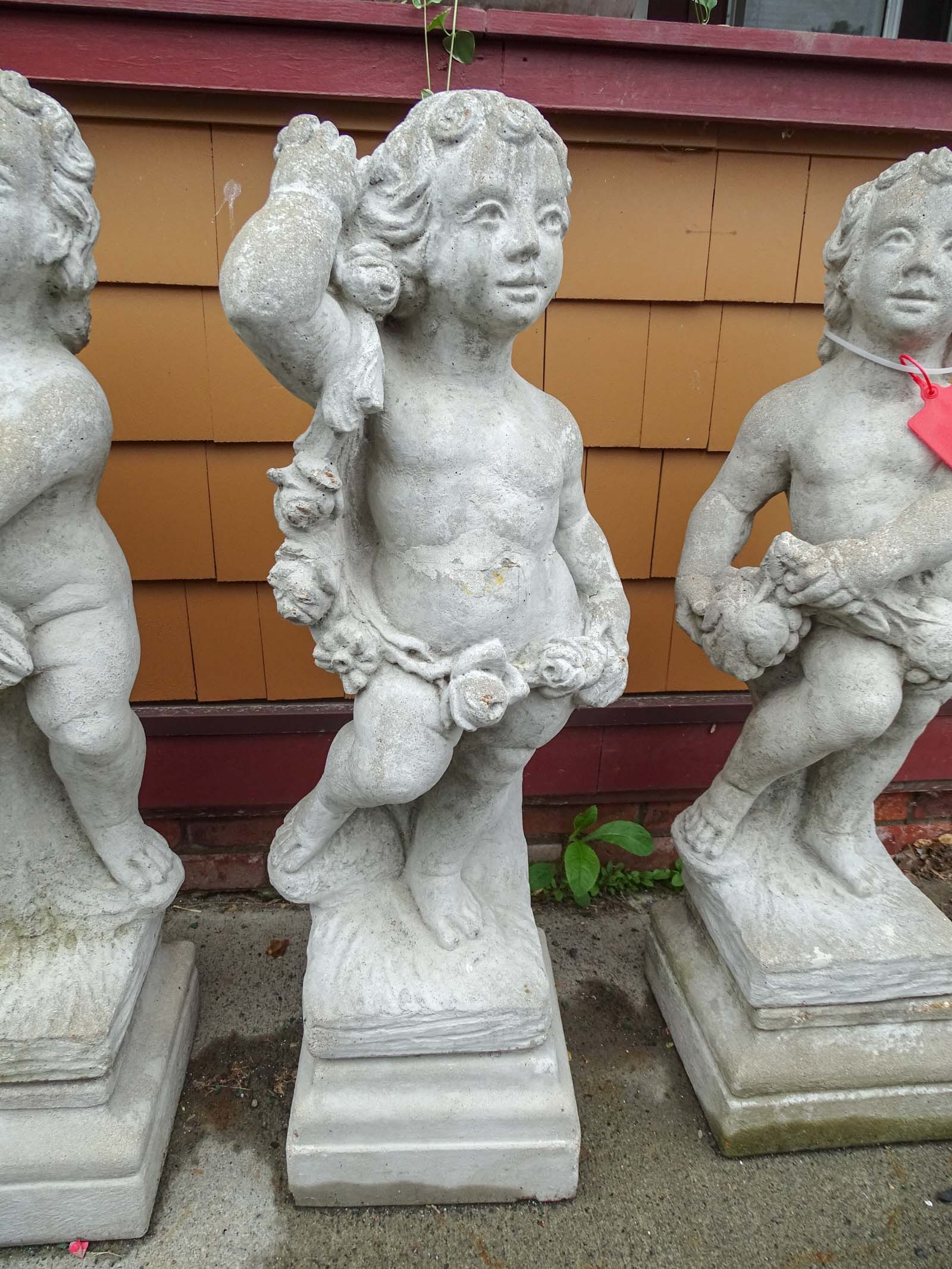 Set (4) Poured Stone Figures - 4