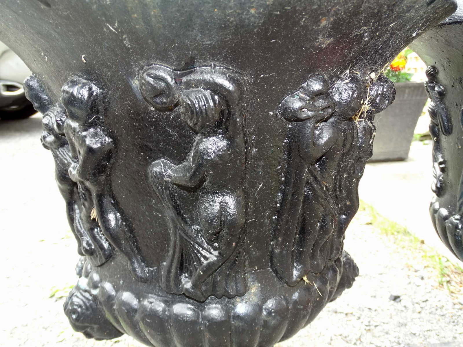 Pair Cast Iron Urns - 4