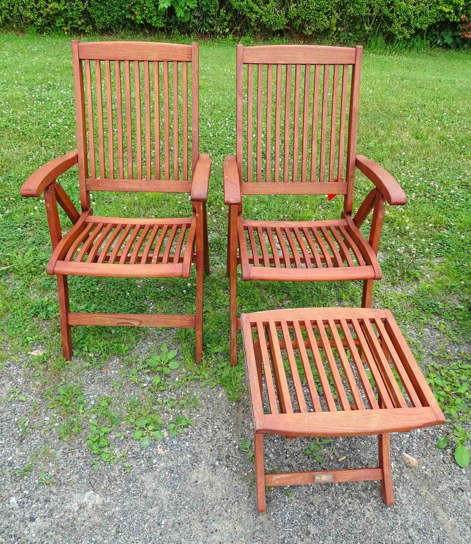 Pair Teak Chairs Lot (1 of 4)